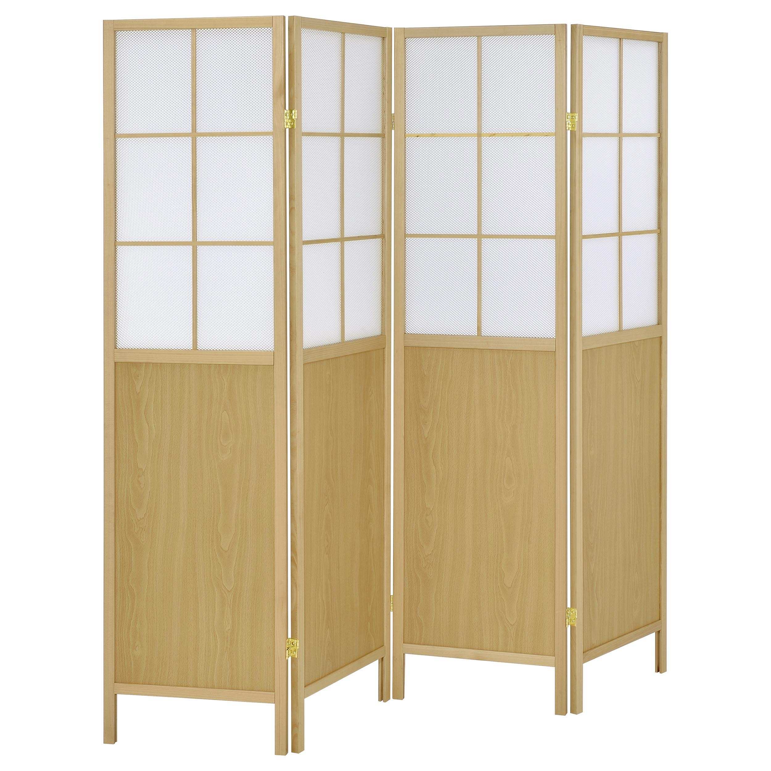 Edwards - 4-Panel Room Divider Folding Shoji Screen - Natural - Best Buy Furniture
