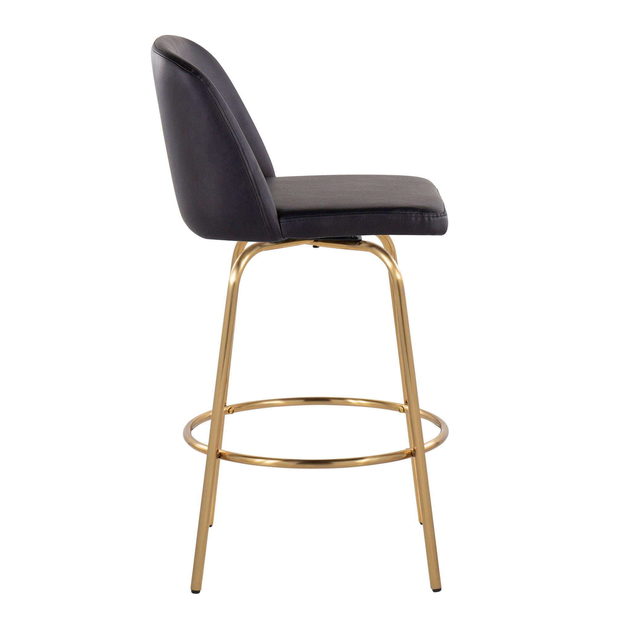 Toriano - Contemporary, Fixed Height Counter Stool With Swivel With Round Footrest (Set of 2) - Best Buy Furniture