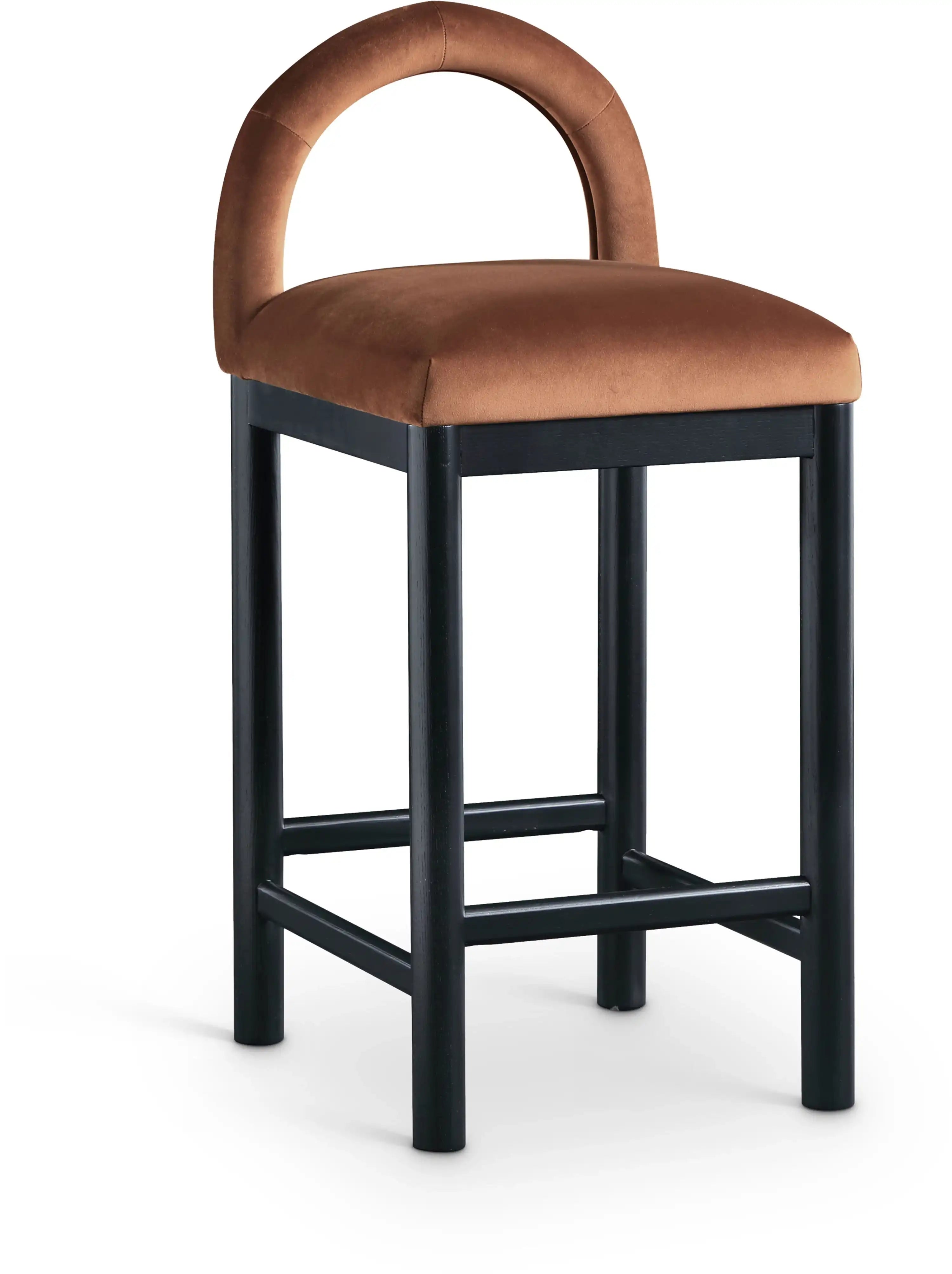 Conrad - Velvet Counter Stool With Black Legs - Best Buy Furniture