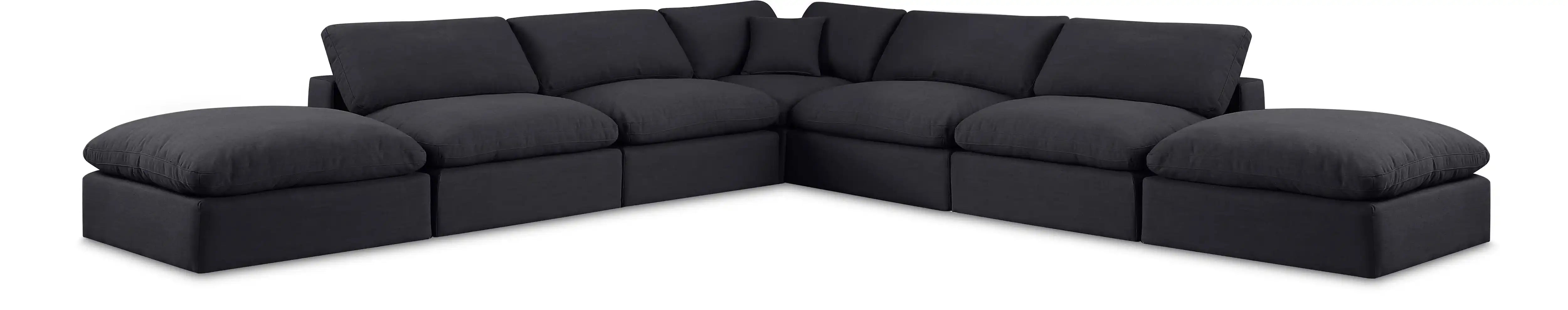 Comfy - 7 Piece Linen Modular Corner Sectional - Best Buy Furniture