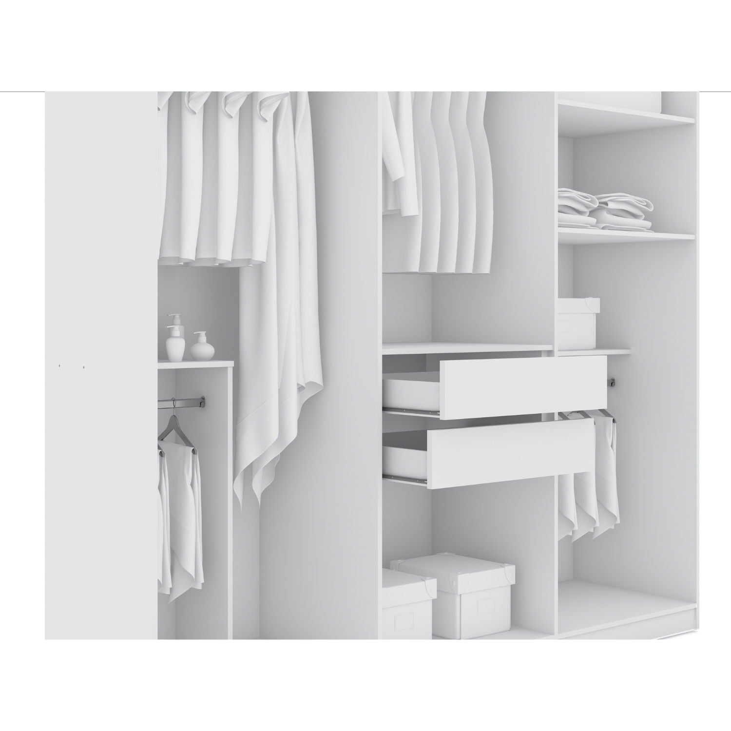 Gramercy - Free Standing Wardrobe Closet With Drawers And Shelves
