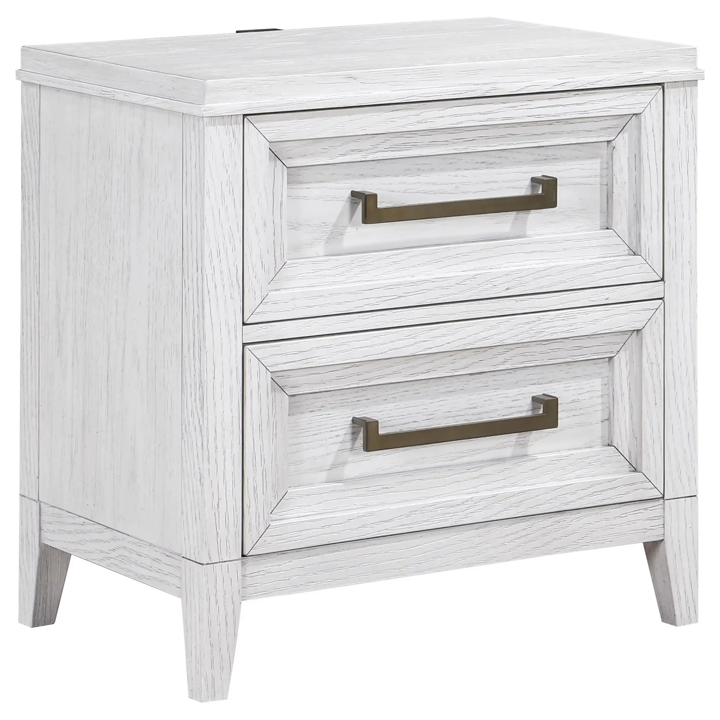 Marielle - 2-Drawer Nightstand Bedside Table - Distressed White - Best Buy Furniture