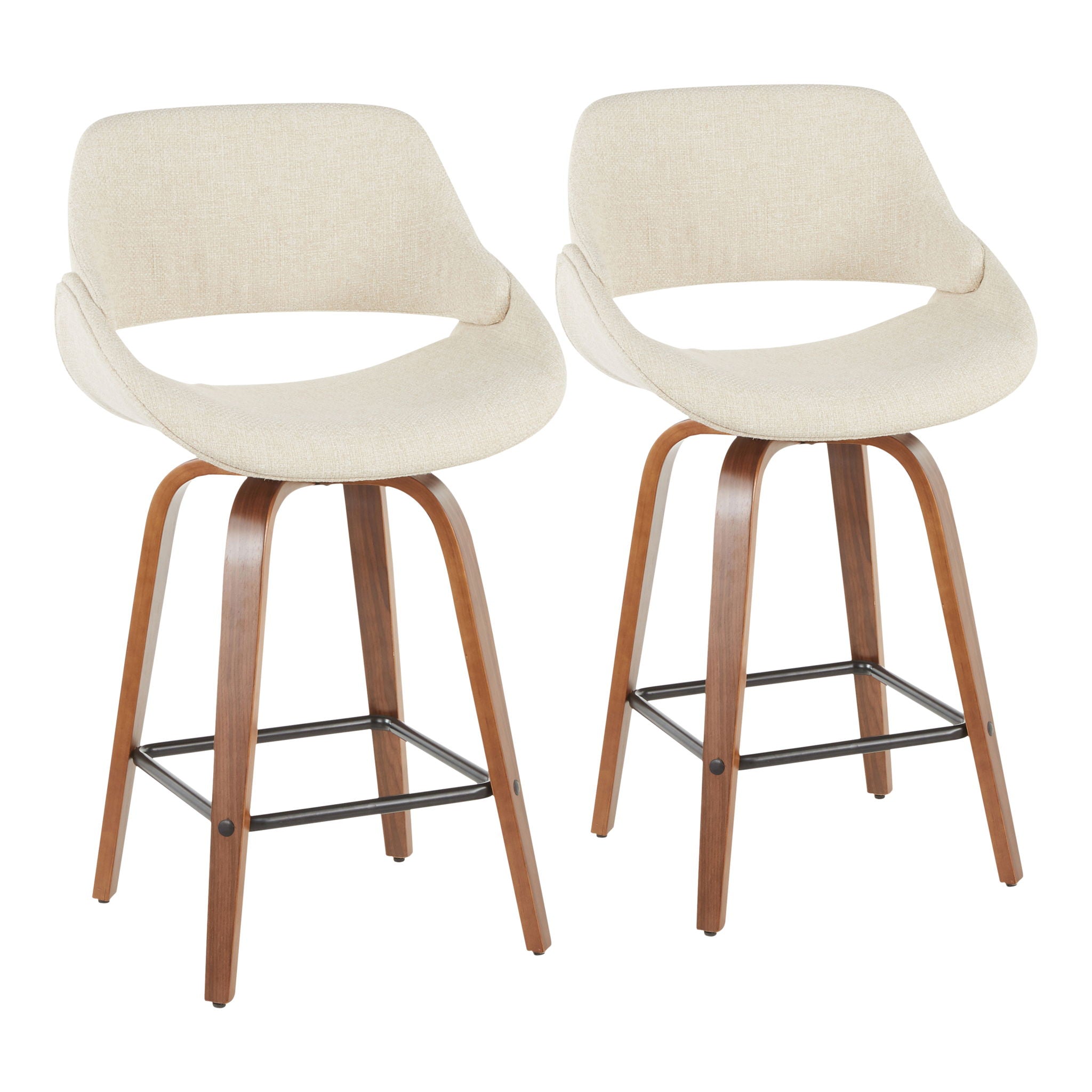 Fabrico - Mid-Century Modern, Counter Stool (Set of 2) - Best Buy Furniture