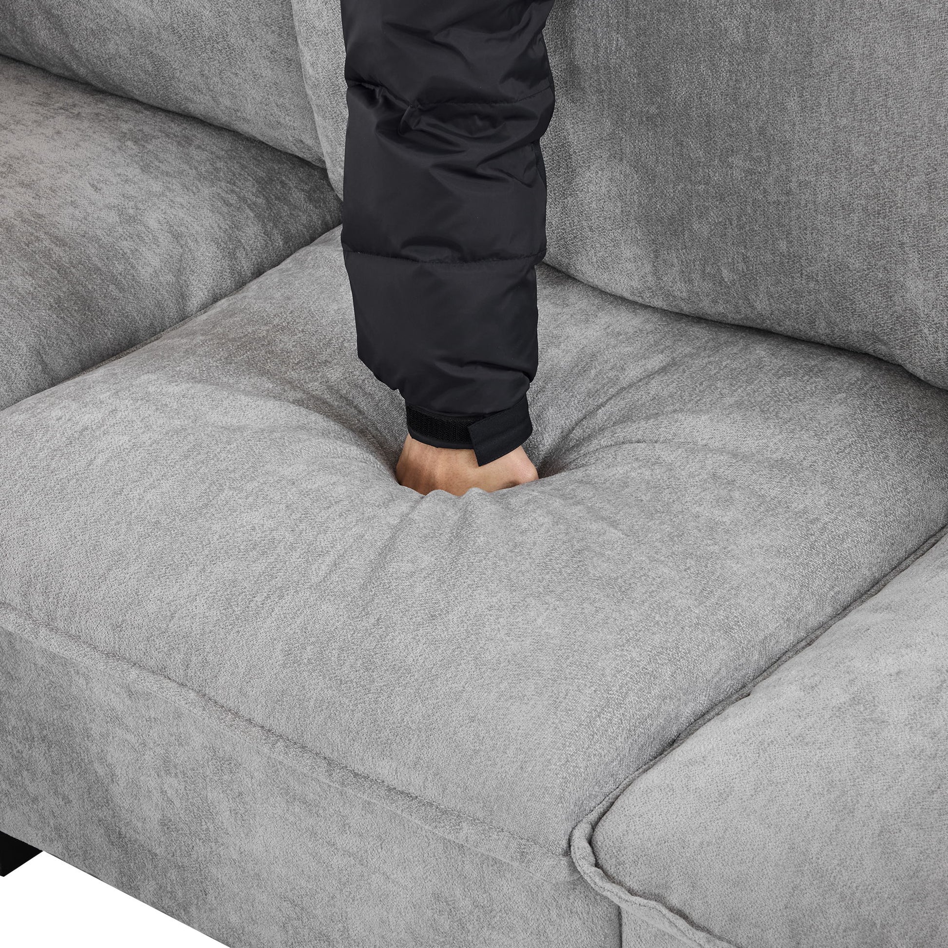 U-Shaped Sectional Modular Sofa With A Movable Ottoman, A Coffee Table With Hidden Charging Devices For Living Room - Best Buy Furniture