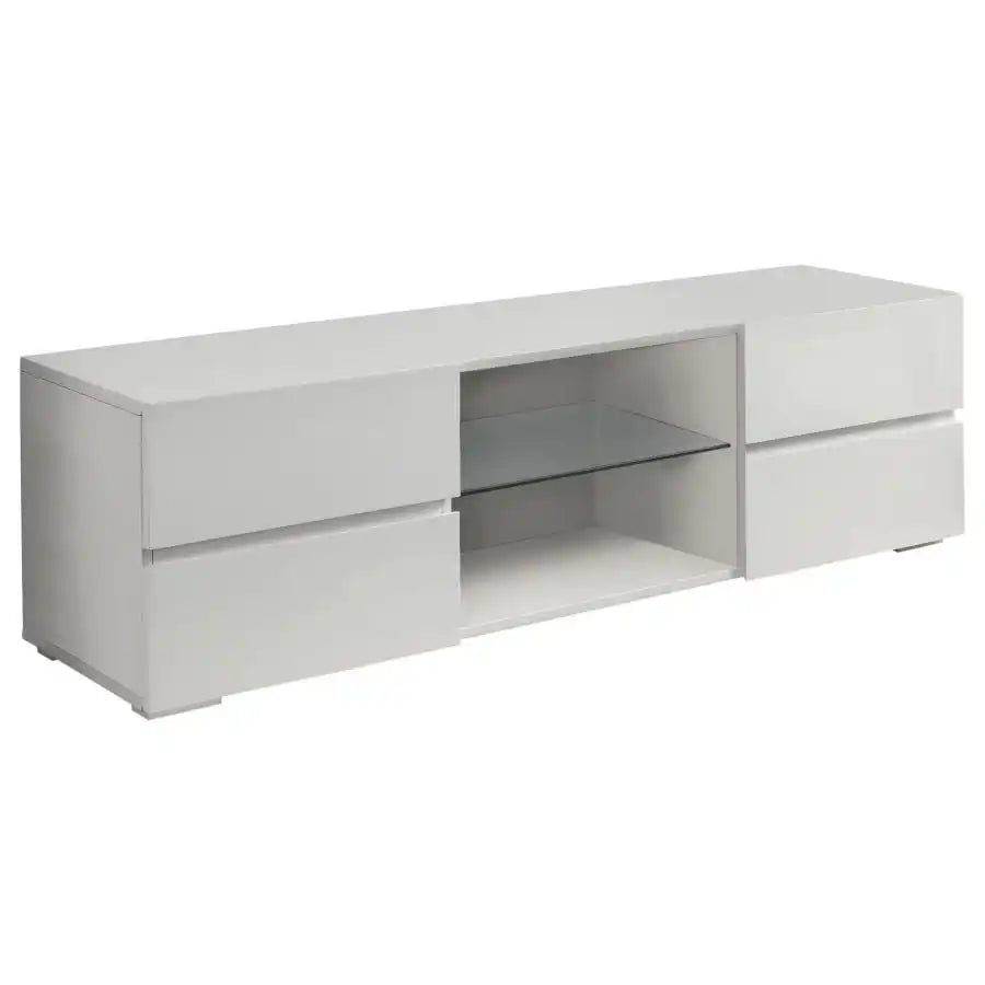 Galvin - 4-Drawer Wood TV Stand - White High Gloss - Best Buy Furniture