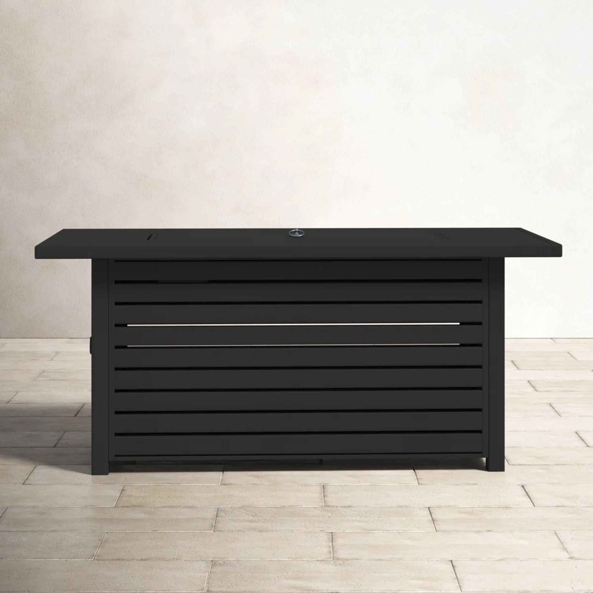 Casselton - Propane / Gas Outdoor Fire Pit Table With Lid - Black - Best Buy Furniture