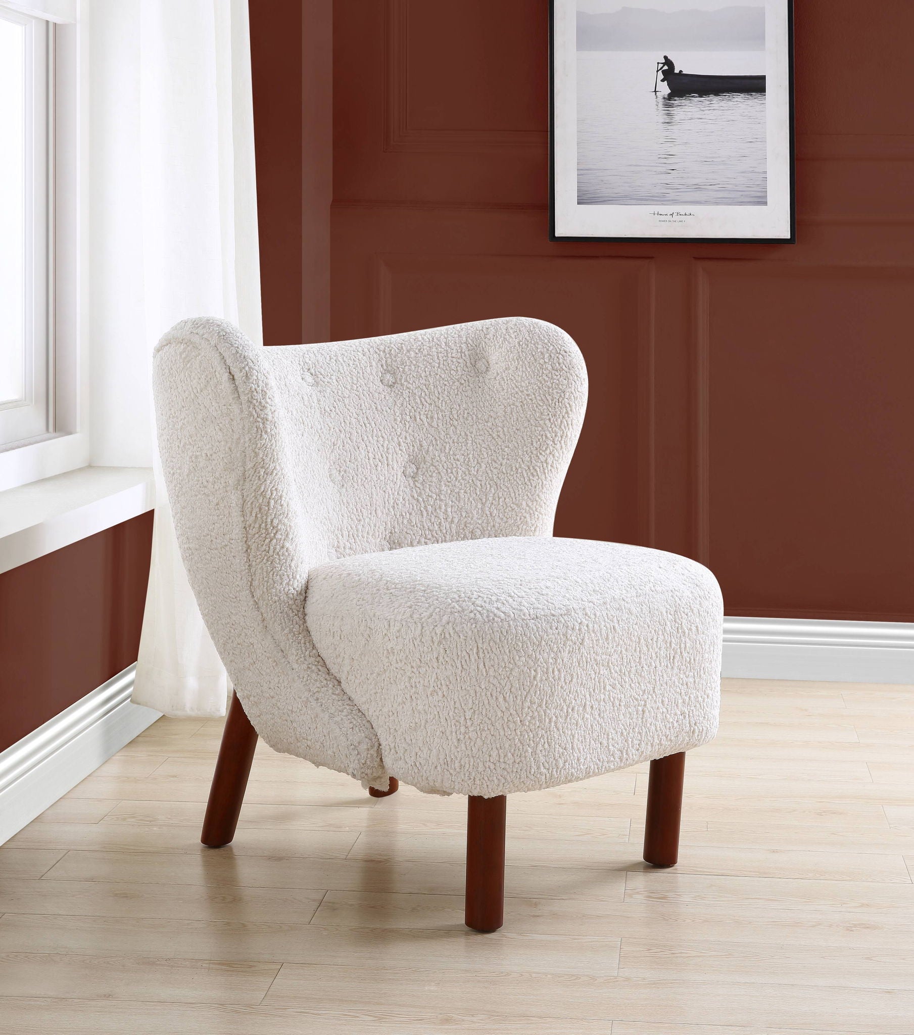 Zusud - Teddy Sherpa Accent Chair - White - Best Buy Furniture