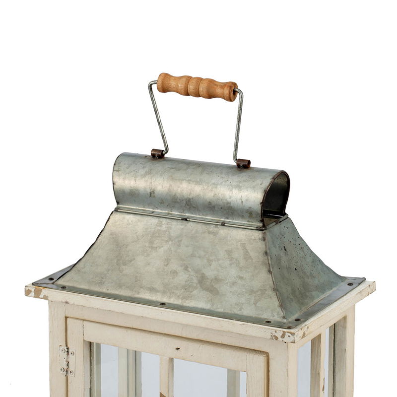 Wooden Candle Lantern Decorative, Hurricane Lantern Holder Decor For Indoor Outdoor, Home Garden Wedding - Ivory - Best Buy Furniture