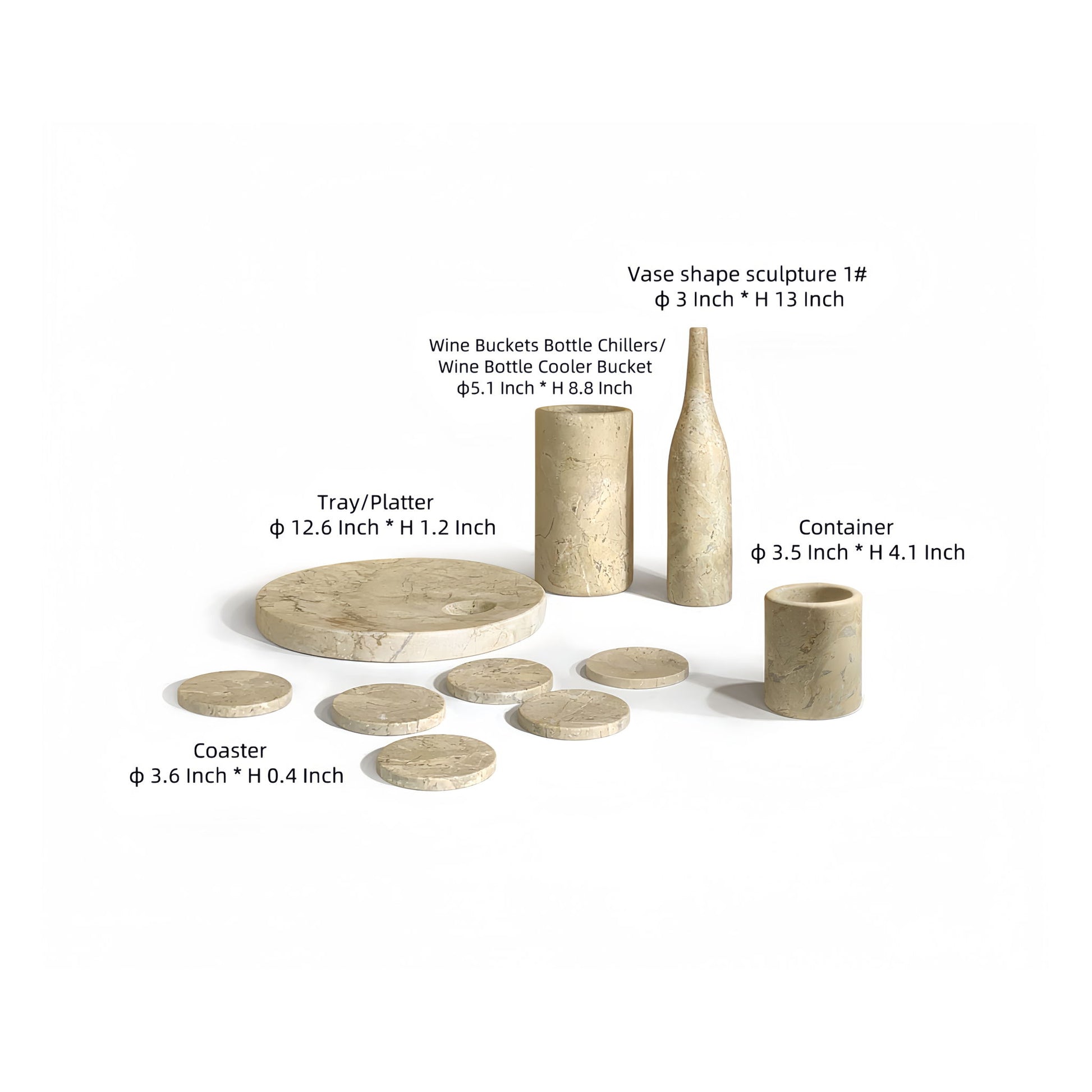 10 Pieces Luxury Natural Marble Dining Room Accessories Set - Best Buy Furniture