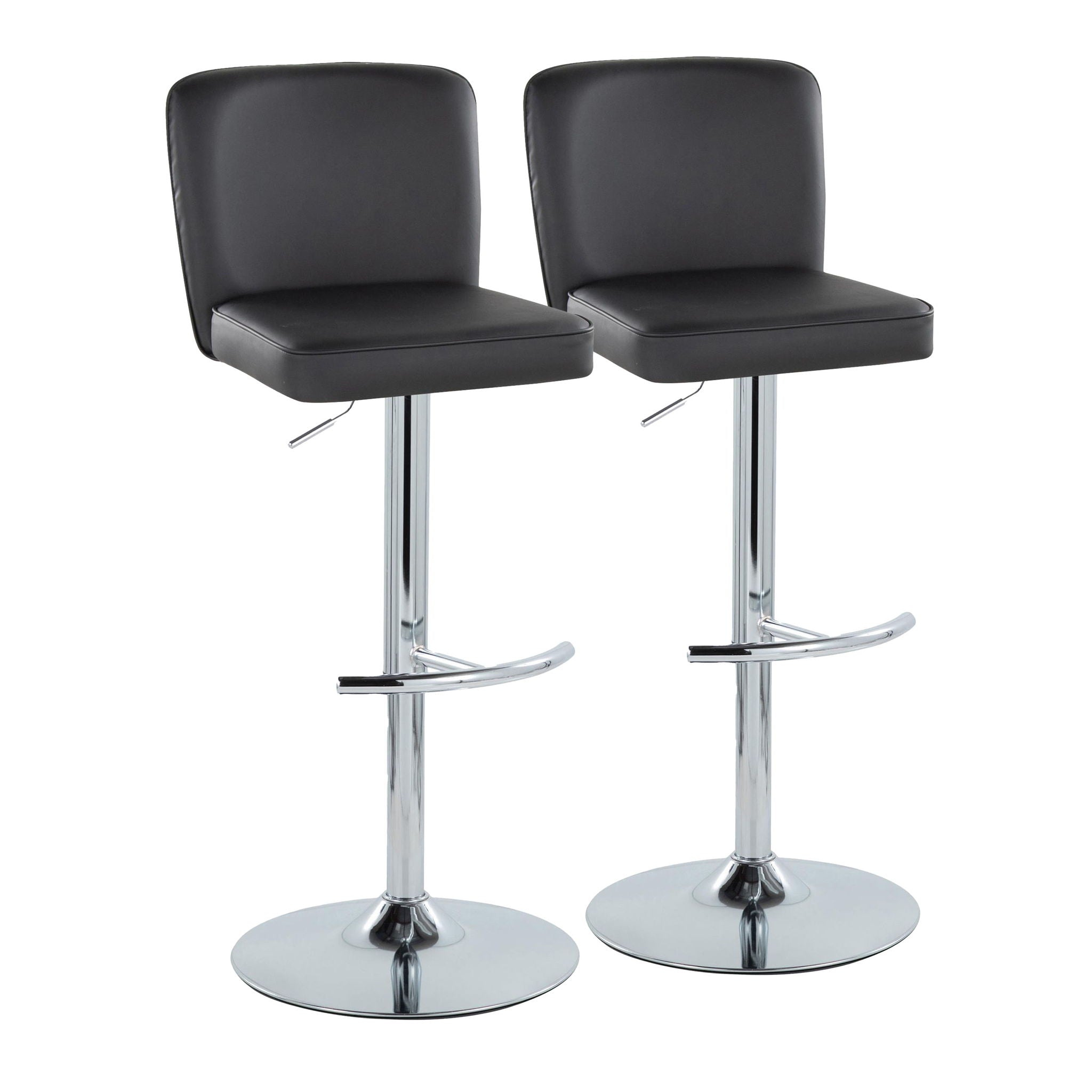 Henry - Contemporary Adjustable Barstool With Swivel & Rounded T Footrest (Set of 2) - Best Buy Furniture
