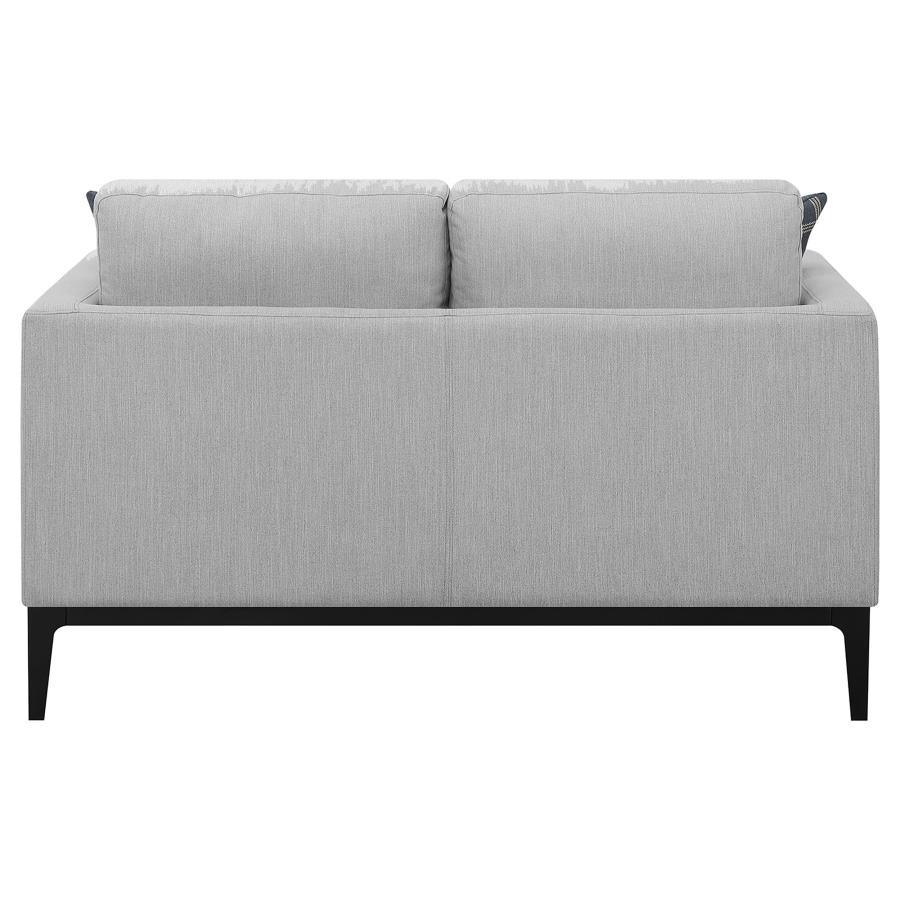 Apperson - Upholstered Track Arm Loveseat - Light Gray - Best Buy Furniture