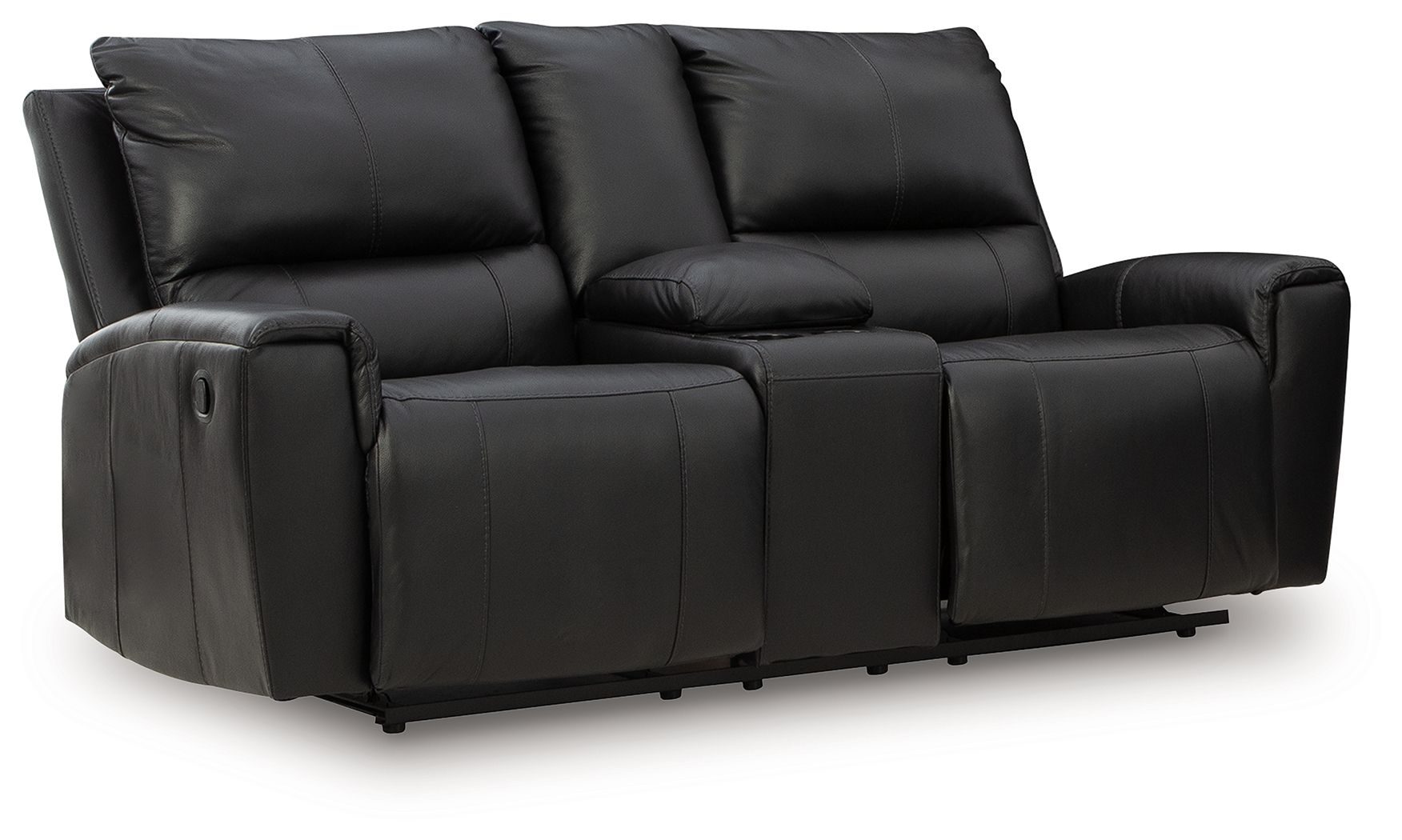 Glossmore - Reclining Loveseat With Console - Black - Best Buy Furniture
