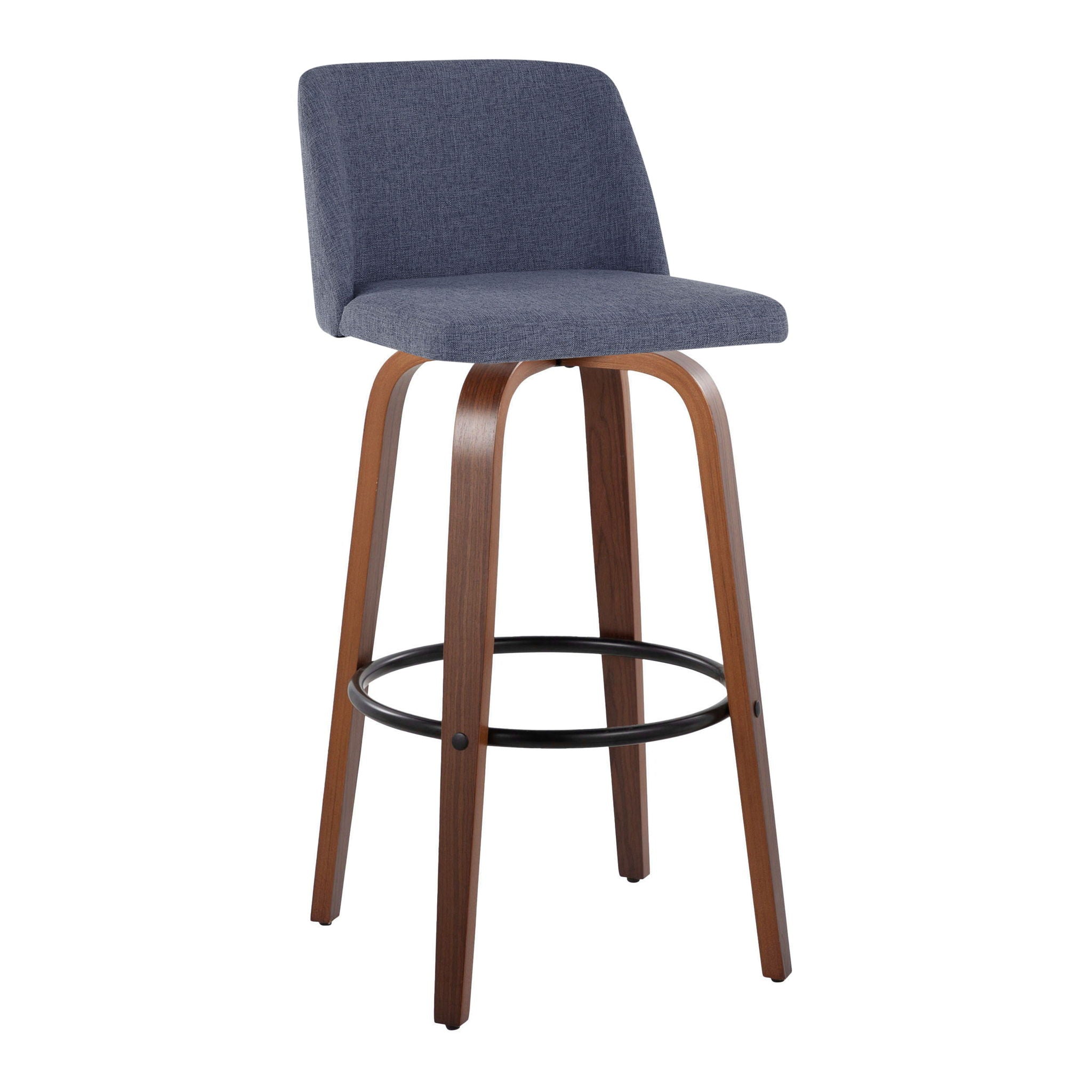 Toriano - Mid Century Modern Fixed Height Barstool Swivel And Round Footrest (Set of 2) - Best Buy Furniture