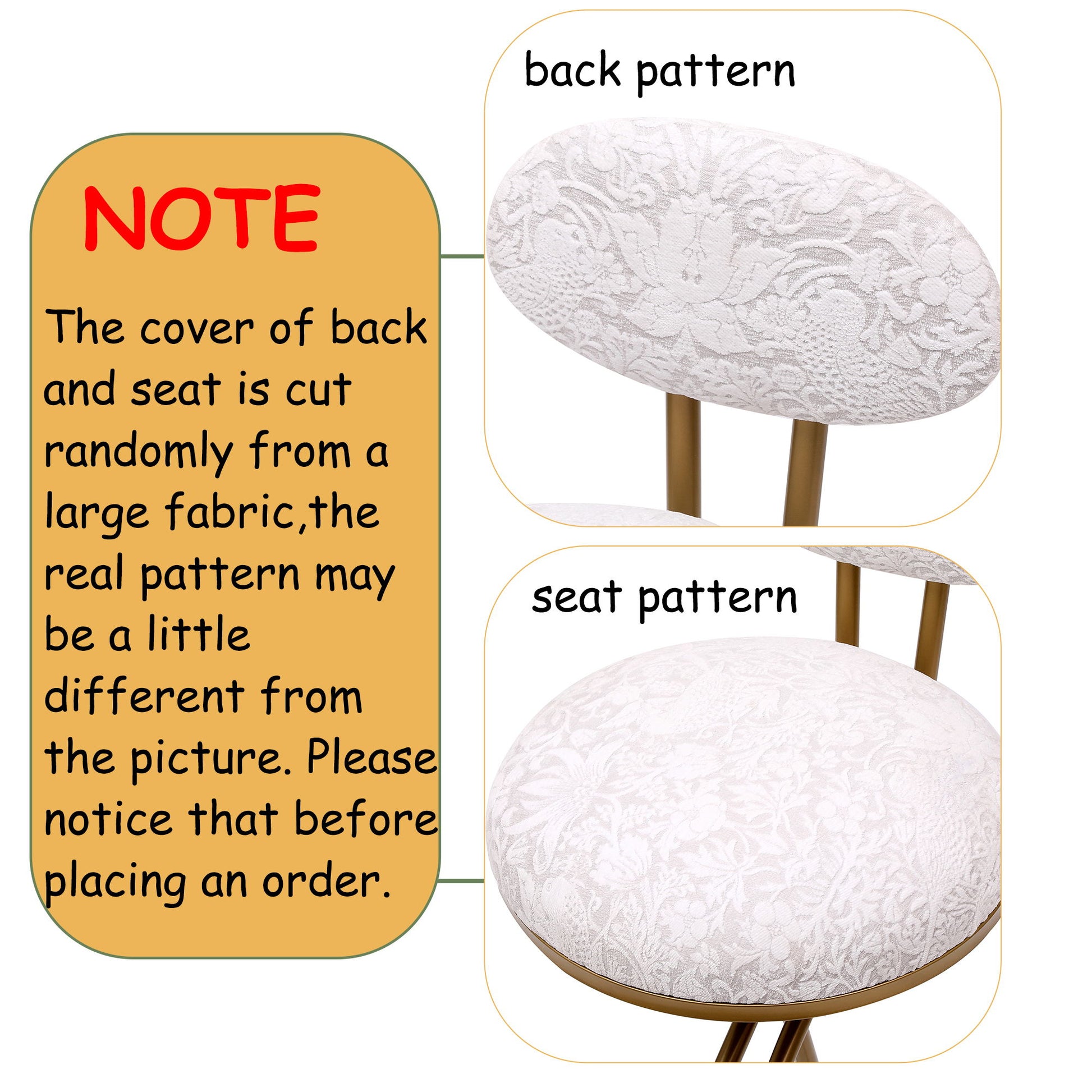 Round Print Bar Stools Upholstered Chairs For Kitchen (Set of 2) - Best Buy Furniture