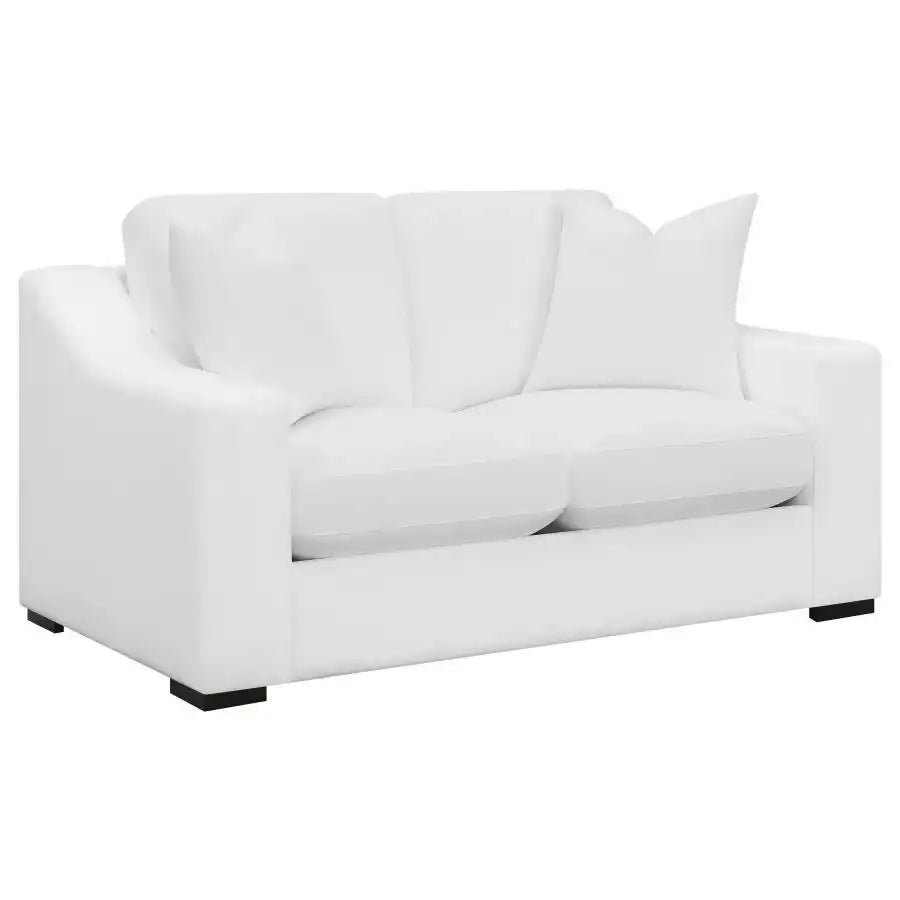 Ashlyn - Upholstered Sloped Arm Loveseat - White - Best Buy Furniture