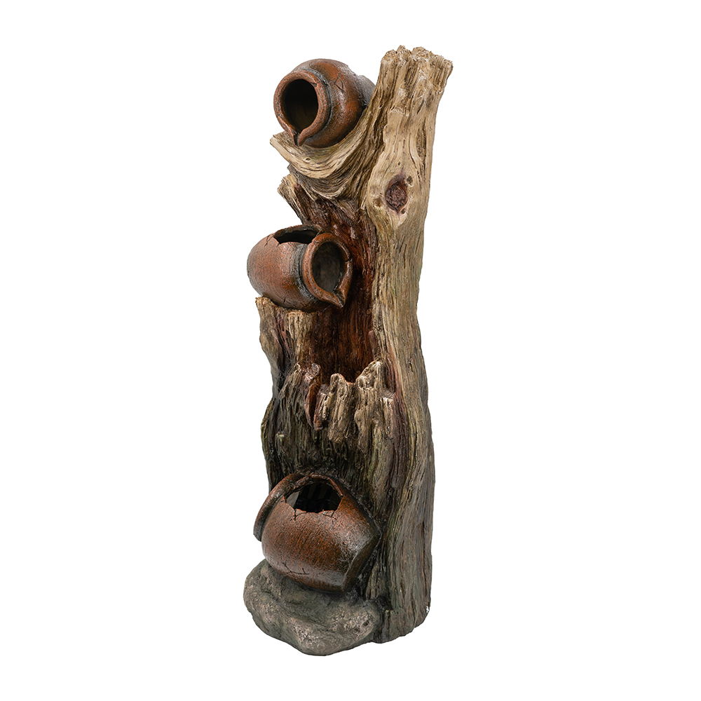 Decorative 3 Tier Tree Trunk Fountain With Lights And Pump - Brown - Best Buy Furniture