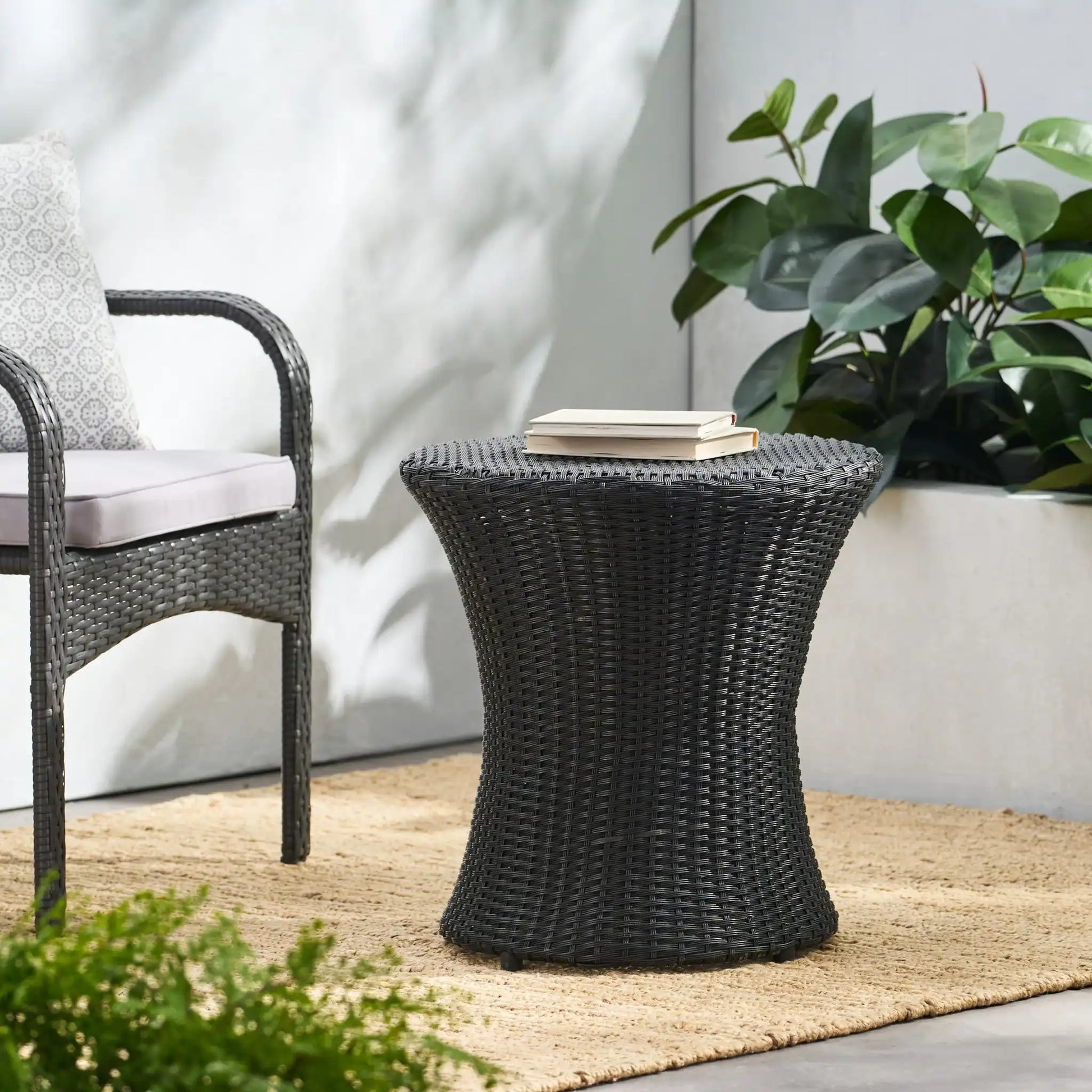 Thrive - Hourglass Rattan Table With No Glass Top - Best Buy Furniture