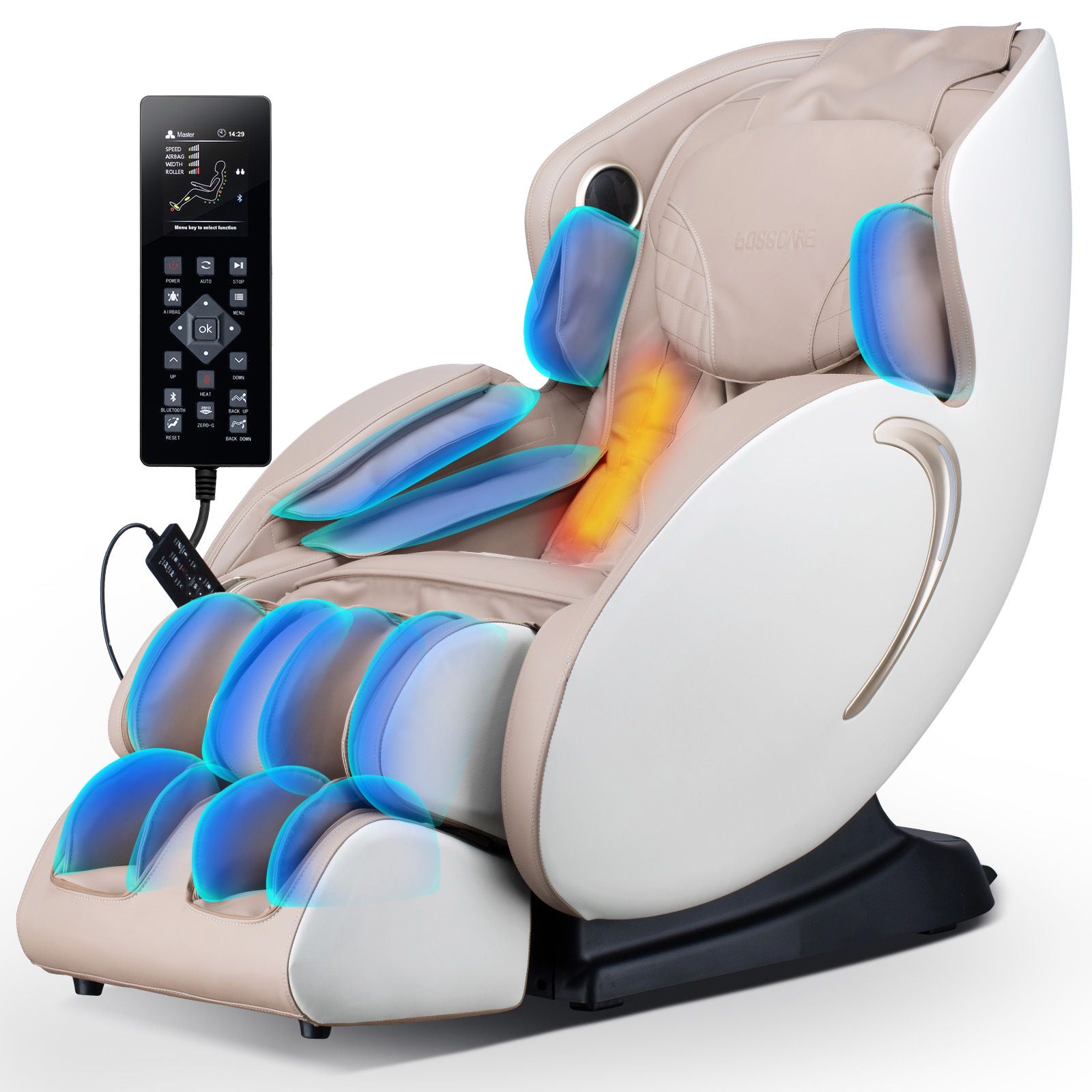 Bosscare - 3D Zero Gravity Massage Chair, Full Body Shiatsu Recliner With App - Best Buy Furniture