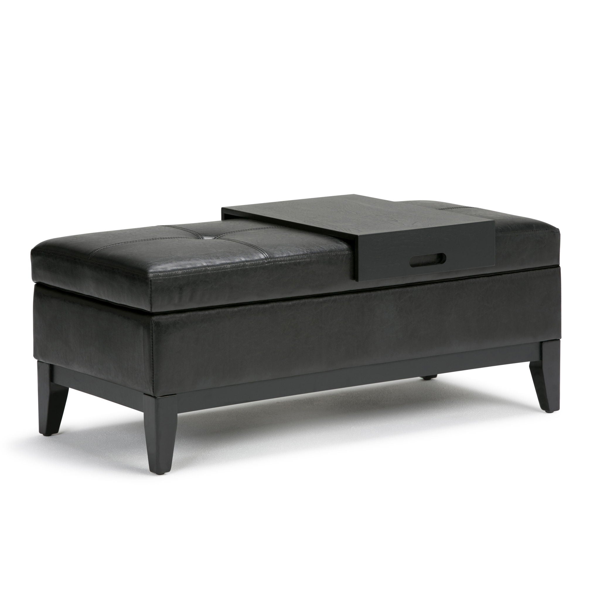Oregon - Contemporary Storage Ottoman Bench With Tray - Best Buy Furniture
