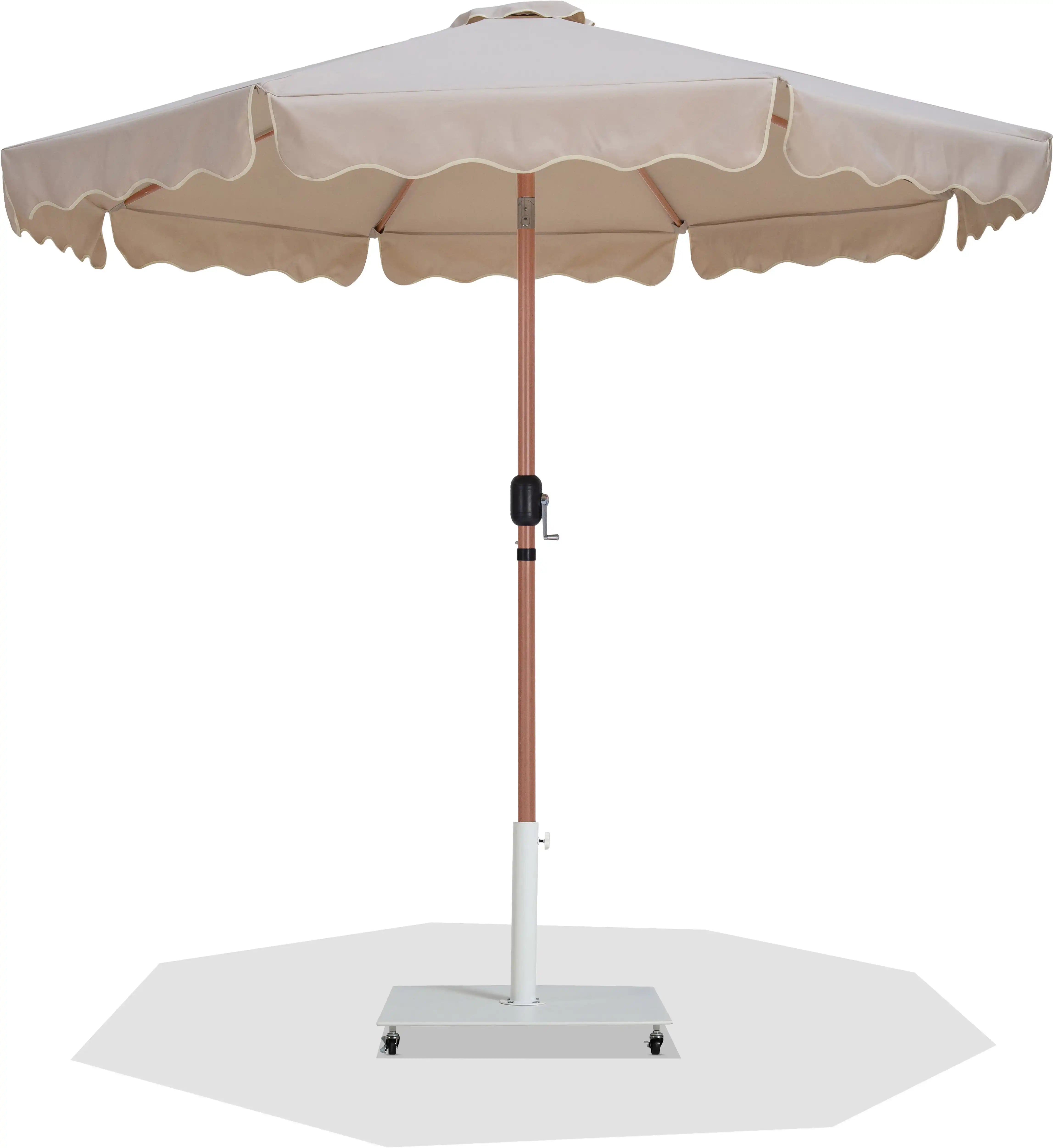 Amalfi - Aluminum Patio Umbrella - White Base / Light Brown Pole - Best Buy Furniture