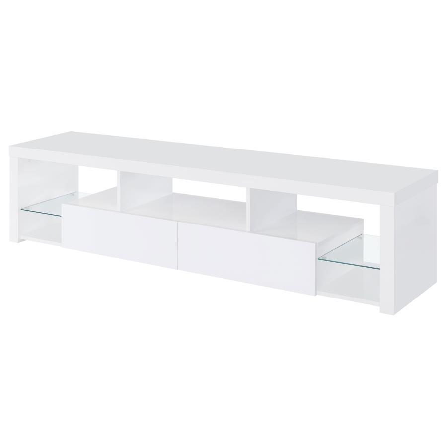 Jude - 2-Drawer Engineered Wood TV Stand - High Gloss White - Best Buy Furniture