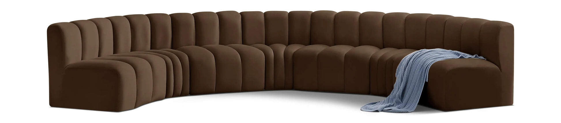 Arc - Velvet 7 Piece U-Shaped Modular Sofa - Best Buy Furniture
