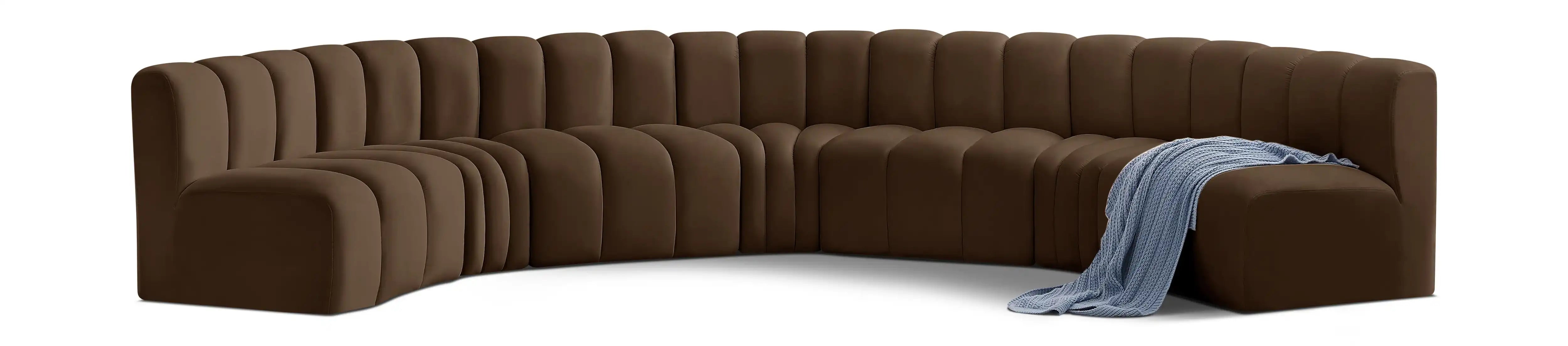 Arc - Velvet 7 Piece U-Shaped Modular Sofa - Best Buy Furniture