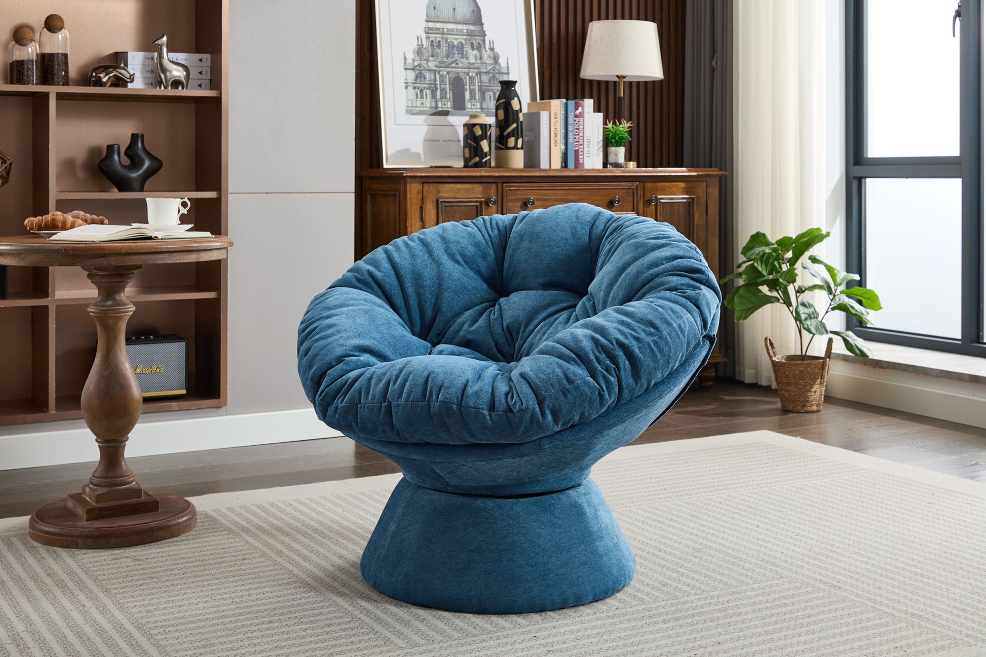 Oversized Swivel Accent Chair, 360 Swivel Barrel Chair, Papasan Chair For Living Room Bedroom - Best Buy Furniture