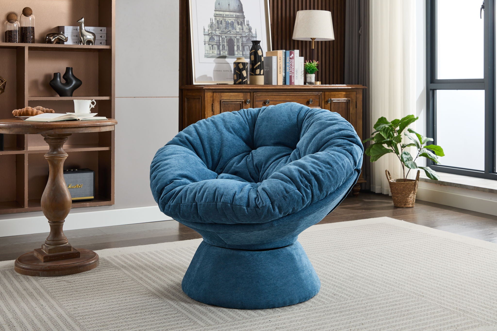 Oversized Swivel Accent Chair, 360 Swivel Barrel Chair, Papasan Chair For Living Room Bedroom - Best Buy Furniture