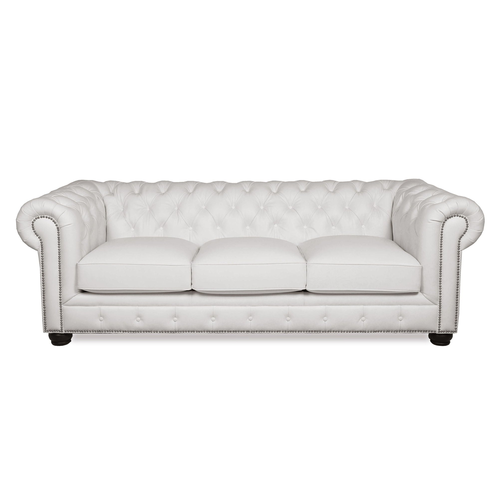 Traditional Tufted Leather Chesterfield Nailhead Sofa - Best Buy Furniture