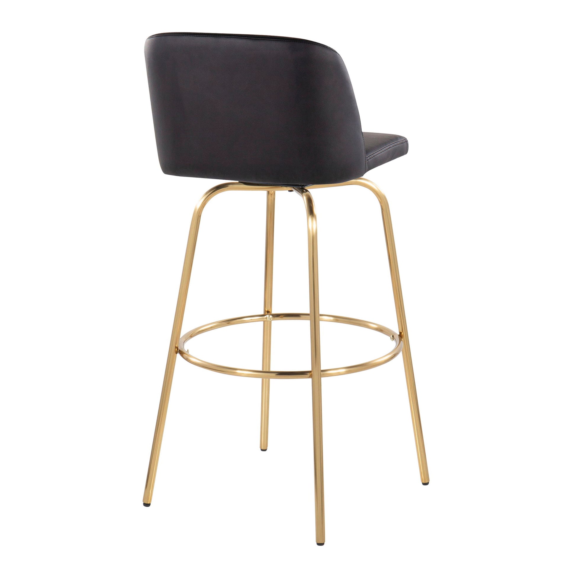 Toriano - Contemporary Fixed Height Barstool With Swivel And Round Footrest (Set of 2) - Best Buy Furniture