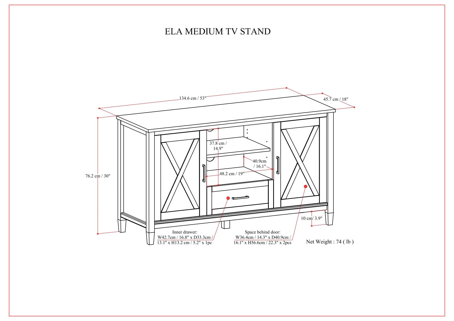 Ela - Medium TV Stand - Smoky Brown - Best Buy Furniture