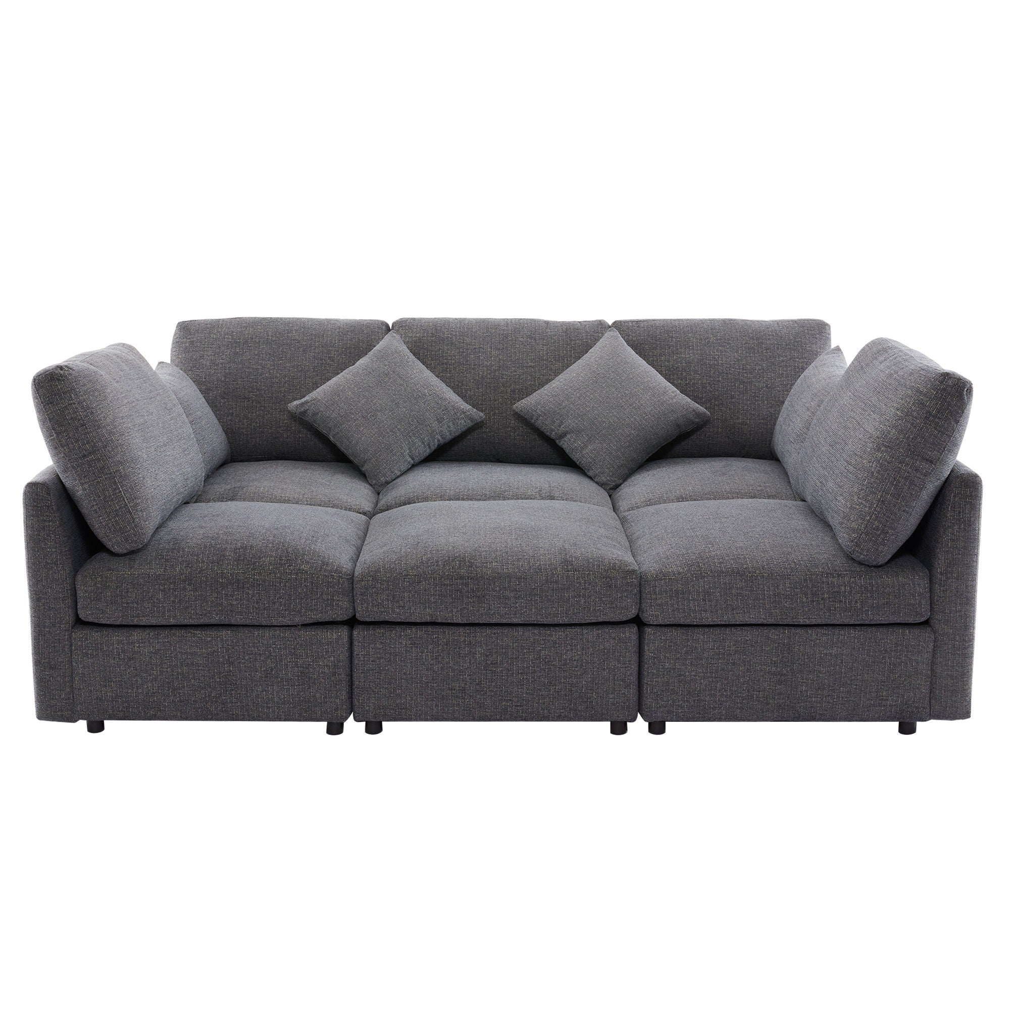 Sectional Sofa Modular Sofa U - Shaped Sofa Couch Sofa Bed L - Shaped Sofa With A Movable Ottoman And Two USB Ports For Living Room - Best Buy Furniture