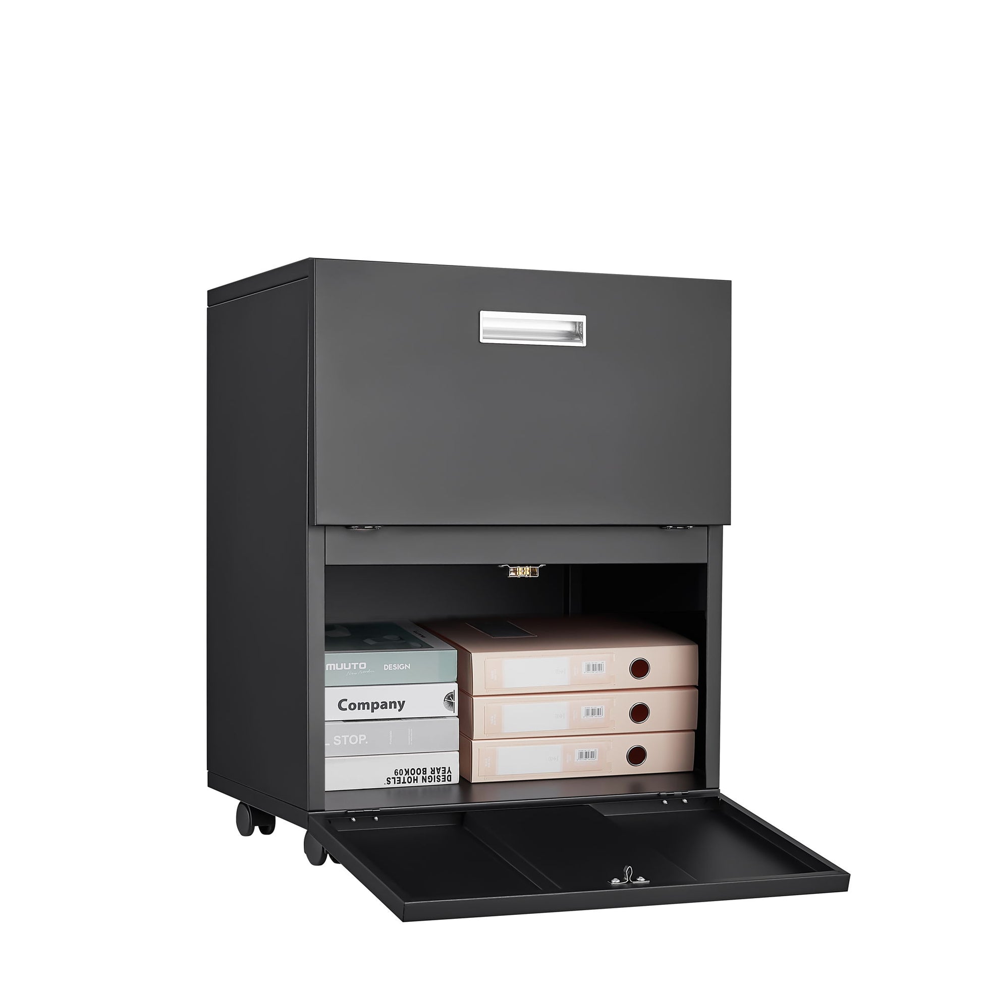Office Furniture Copier Cabinet 2 Door Steel Copier Stand Mobile Pedestal File Printer Stand - Black - Best Buy Furniture