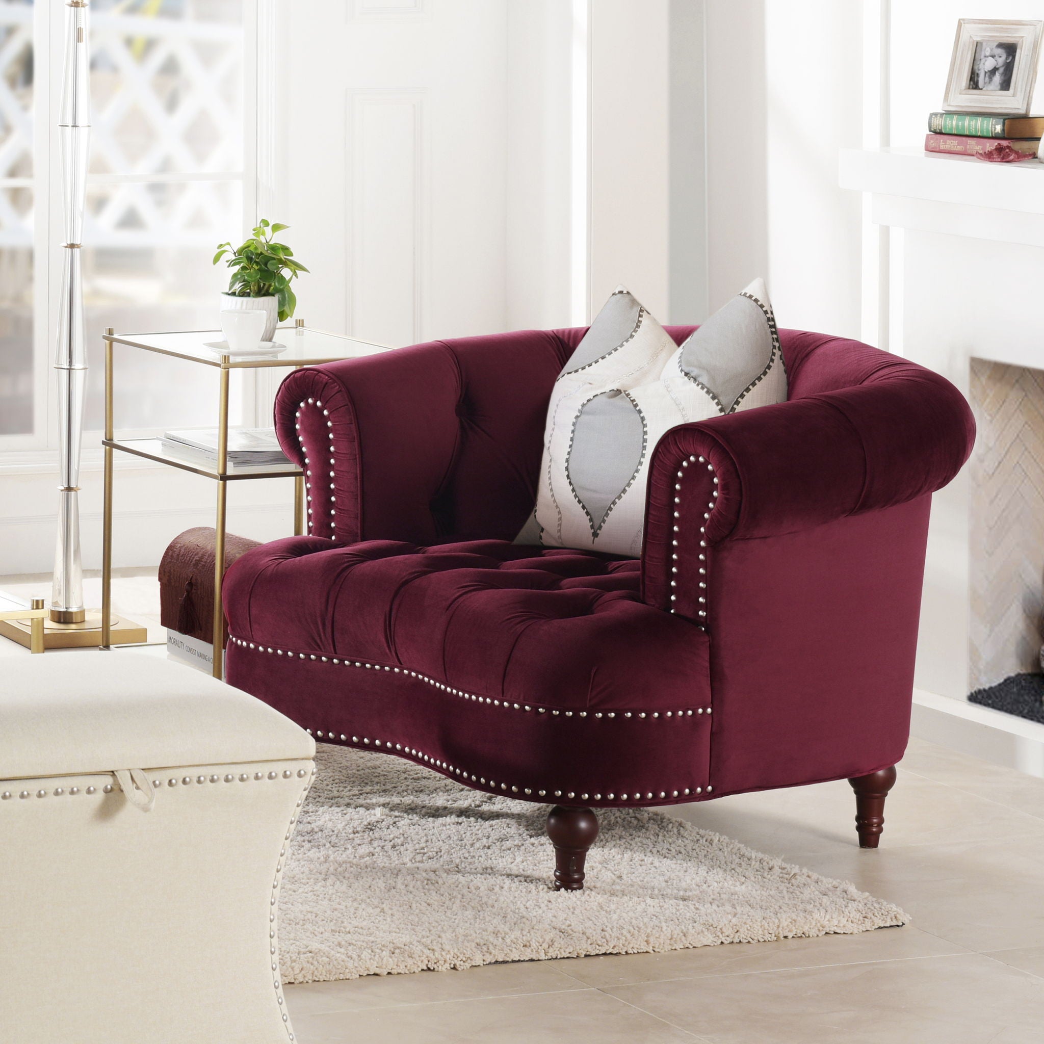 La Rosa - Victorian Tufted Upholstered Accent Chair - Best Buy Furniture