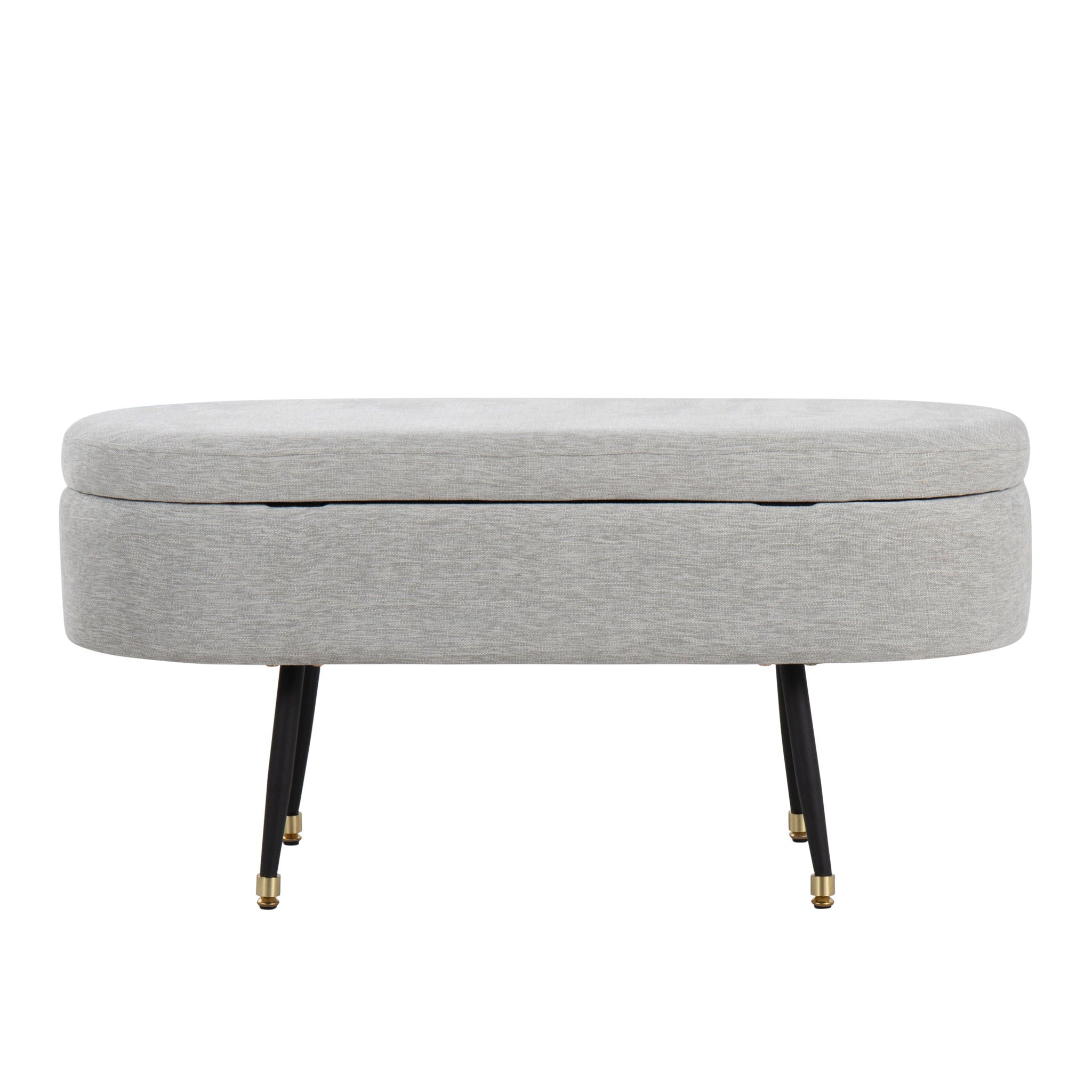 Harvey - Contemporary Storage Bench - Black / Light Gray - Best Buy Furniture