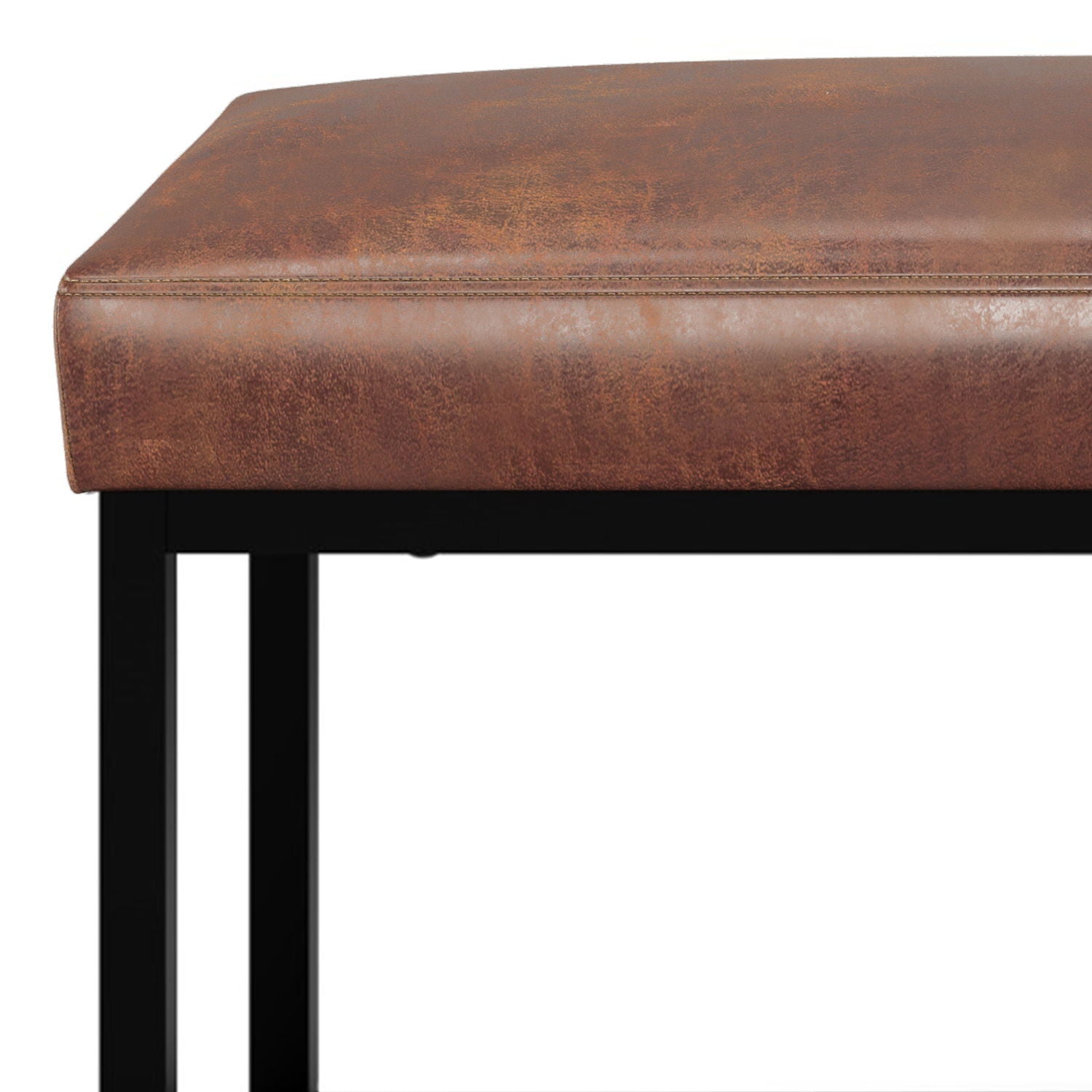 Reynolds - Ottoman Bench - Distressed Saddle Brown - Best Buy Furniture