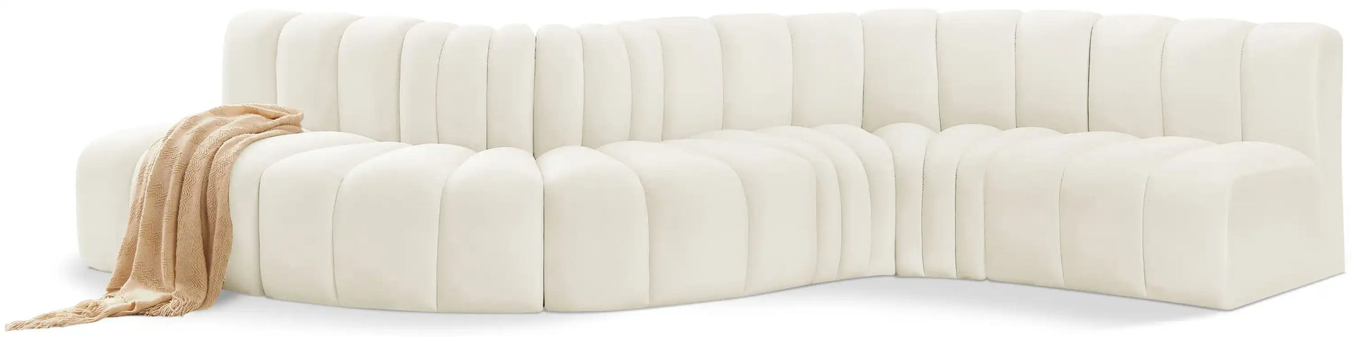 Arc - Velvet 6 Piece Curved Modular Sofa - Best Buy Furniture