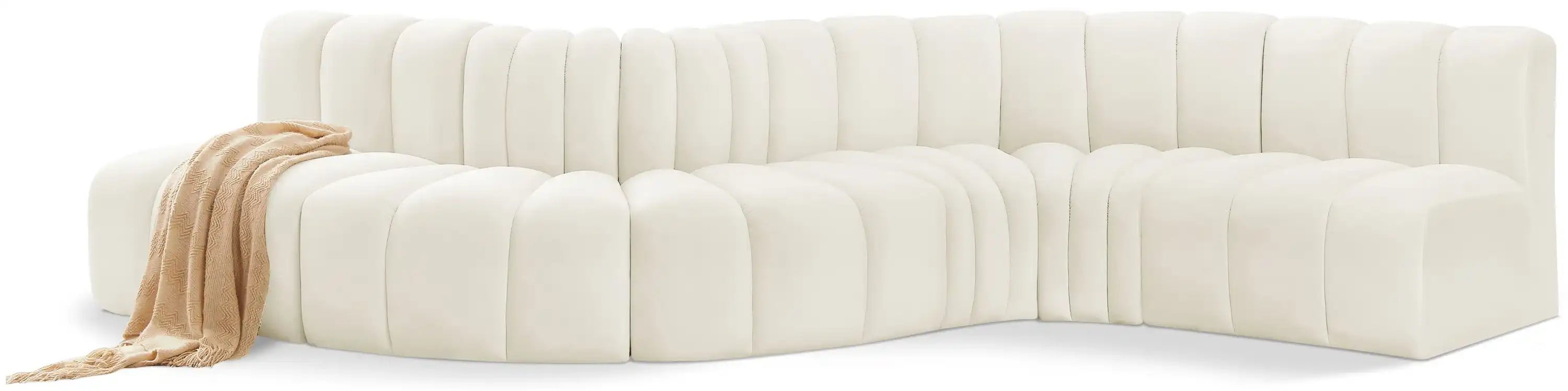 Arc - Velvet 6 Piece Curved Modular Sofa - Best Buy Furniture