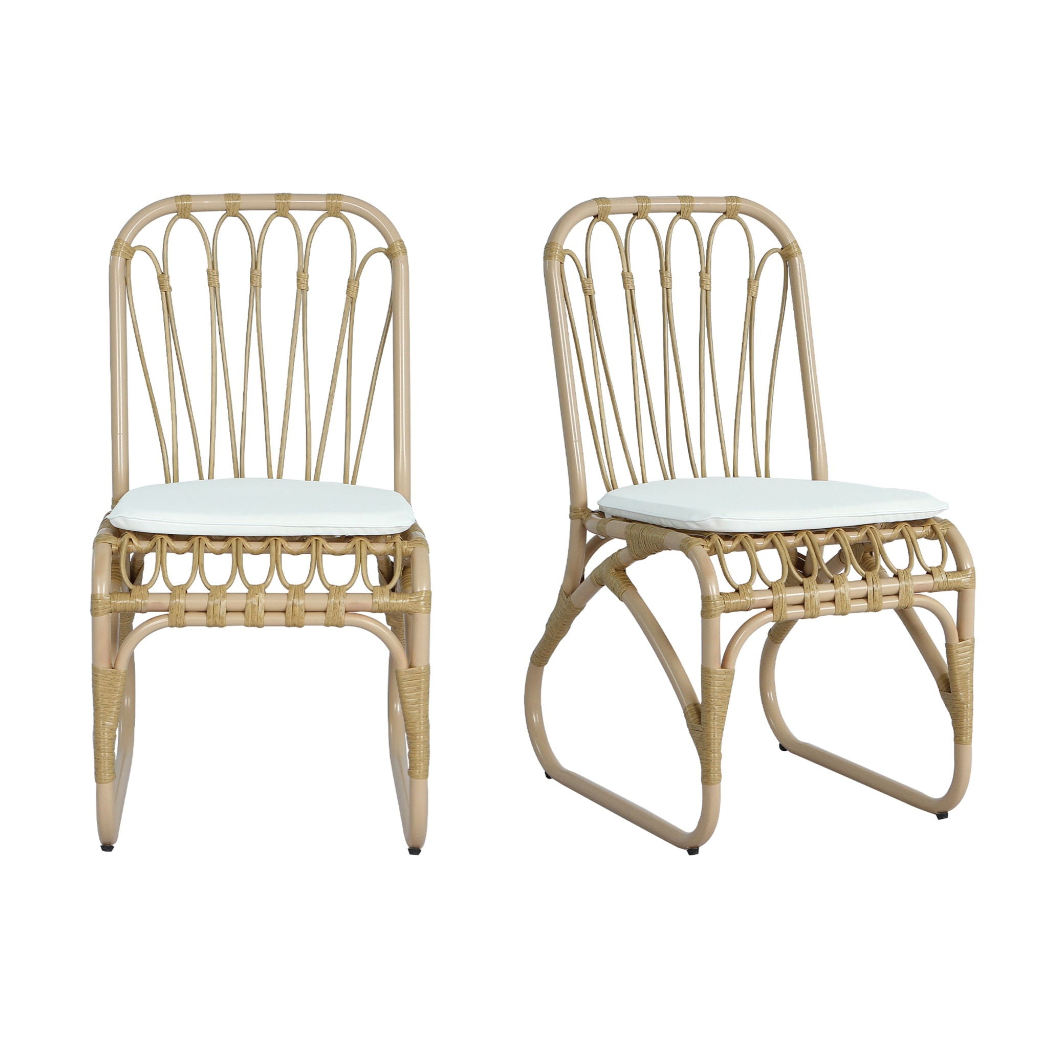 Outdoor Wicker Dining Chairs With Washable Cushion (Set of 2) - Best Buy Furniture