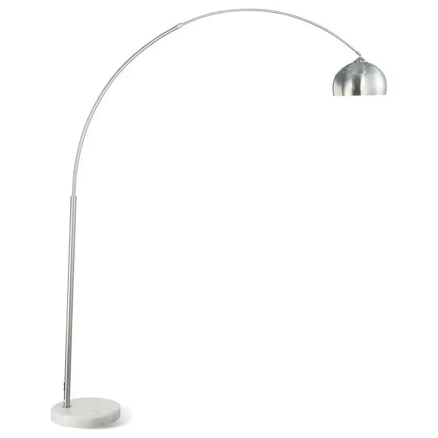 Krester - Dome Shade Metal Arc Floor Lamp - Chrome - Best Buy Furniture