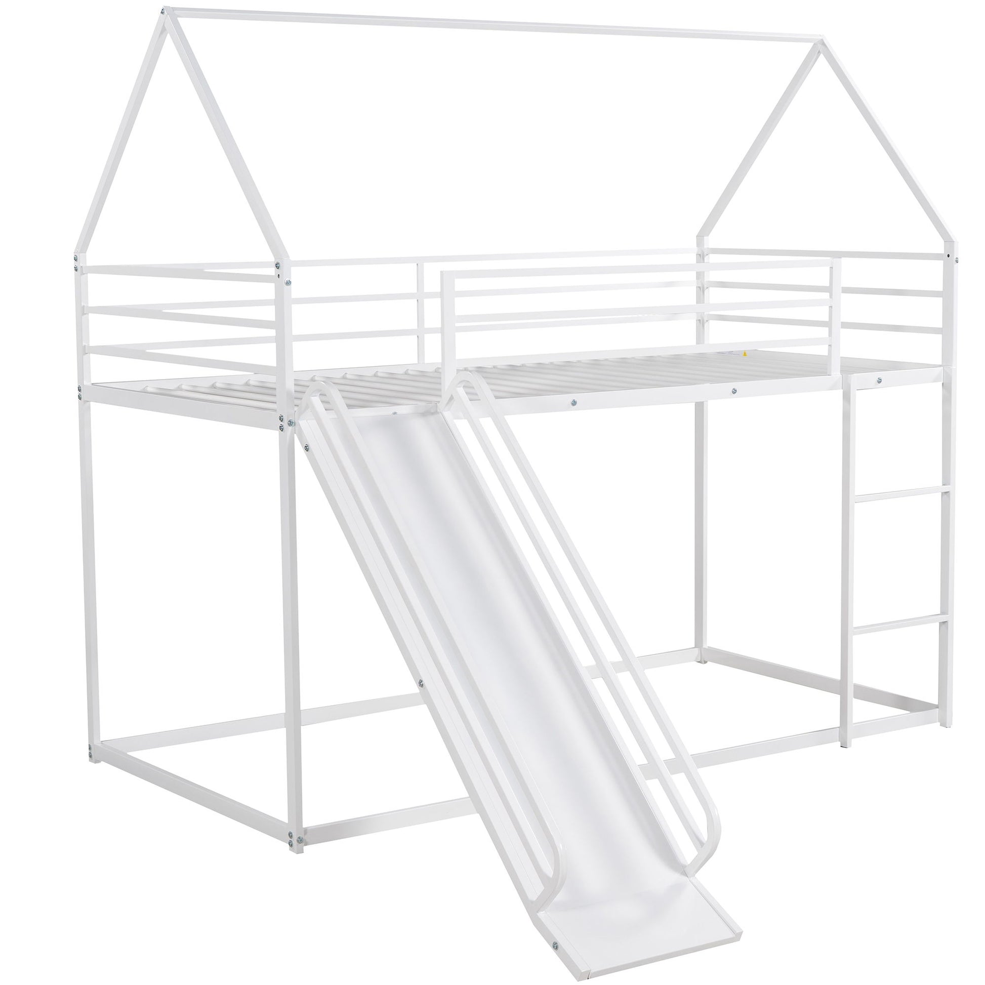 Twin Over Twin House Bunk Bed With Ladder And Slide - Best Buy Furniture
