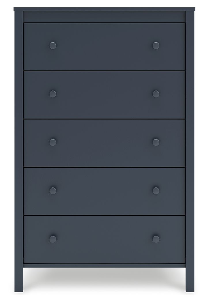 Simmenfort - Five Drawer Chest - Navy Blue - Best Buy Furniture