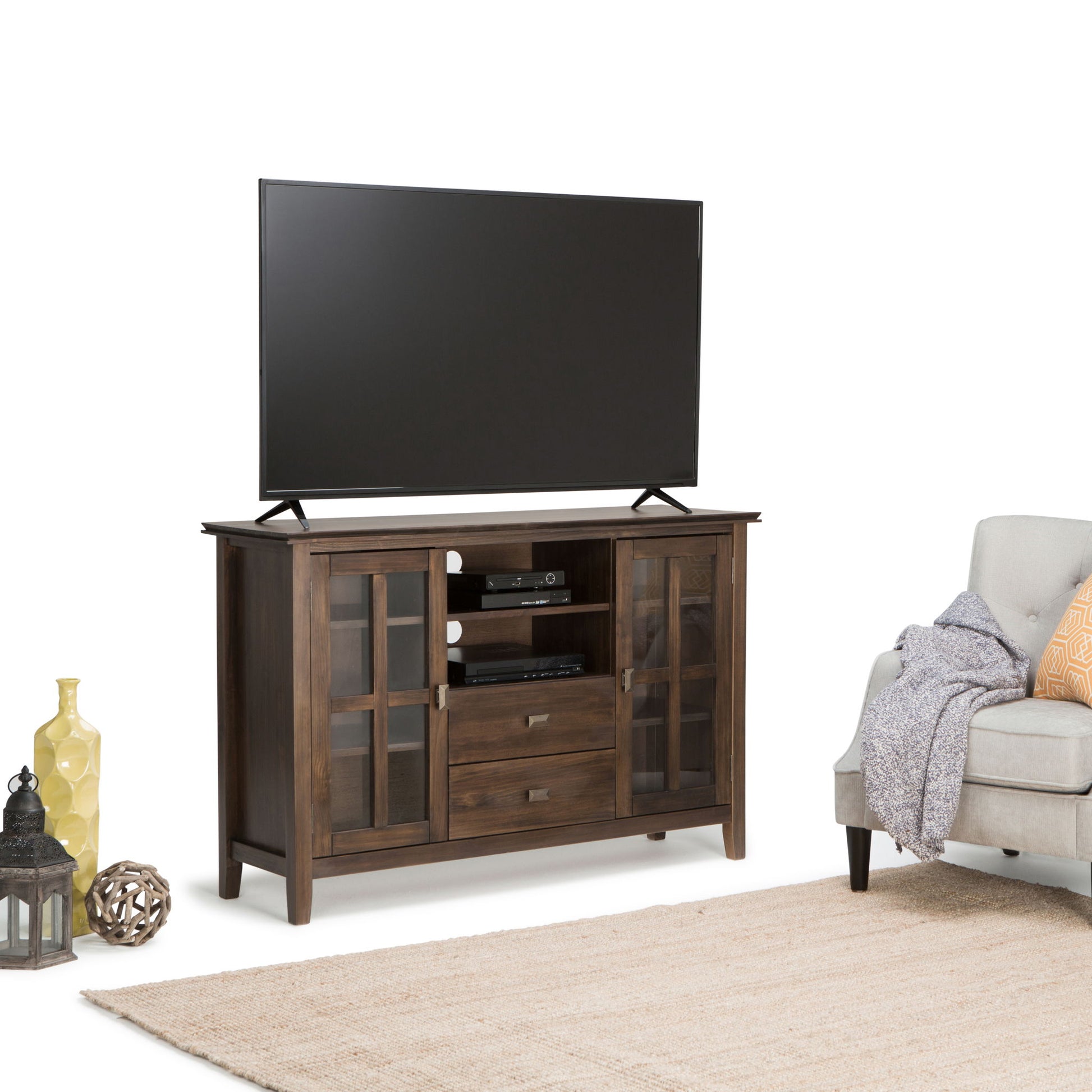Artisan - Tall TV Media Stand - Natural Aged Brown - Best Buy Furniture