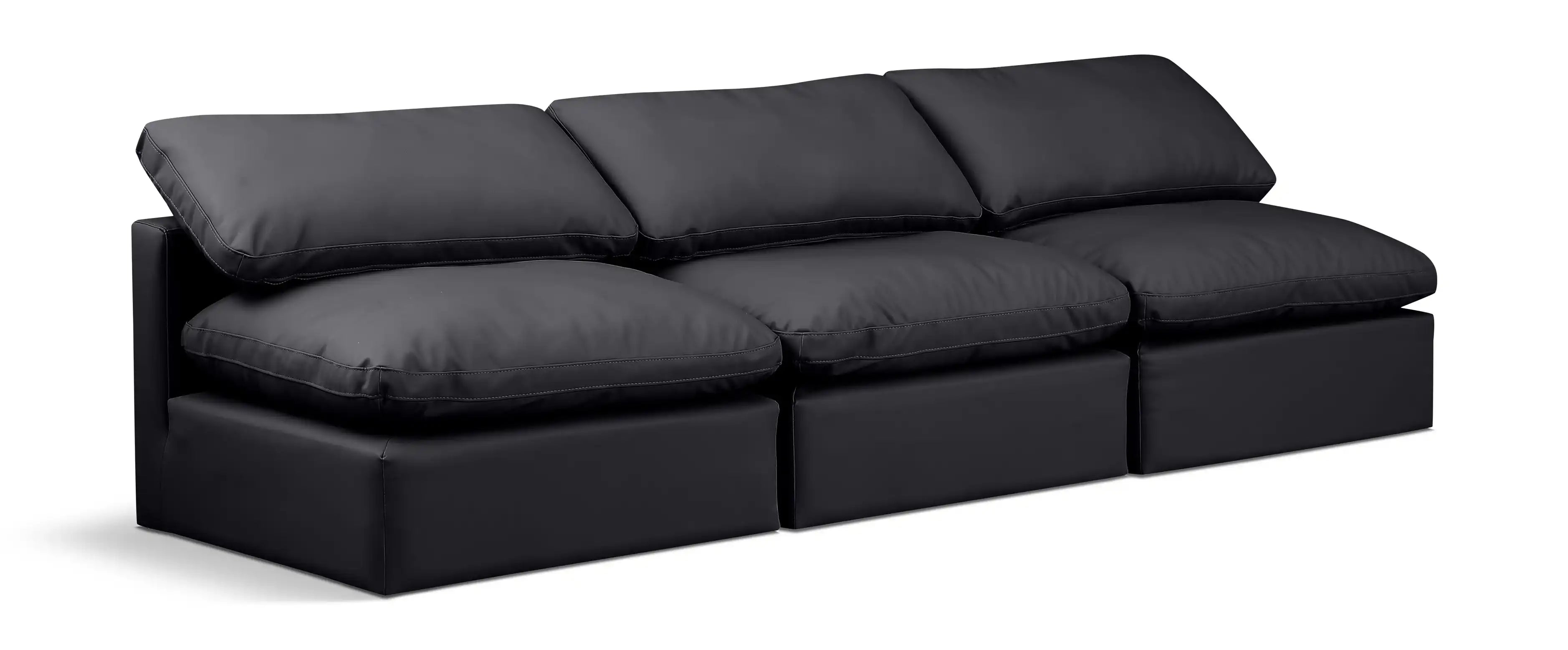 Indulge - Faux Leather 3 Seat Modular Armless Sofa - Best Buy Furniture