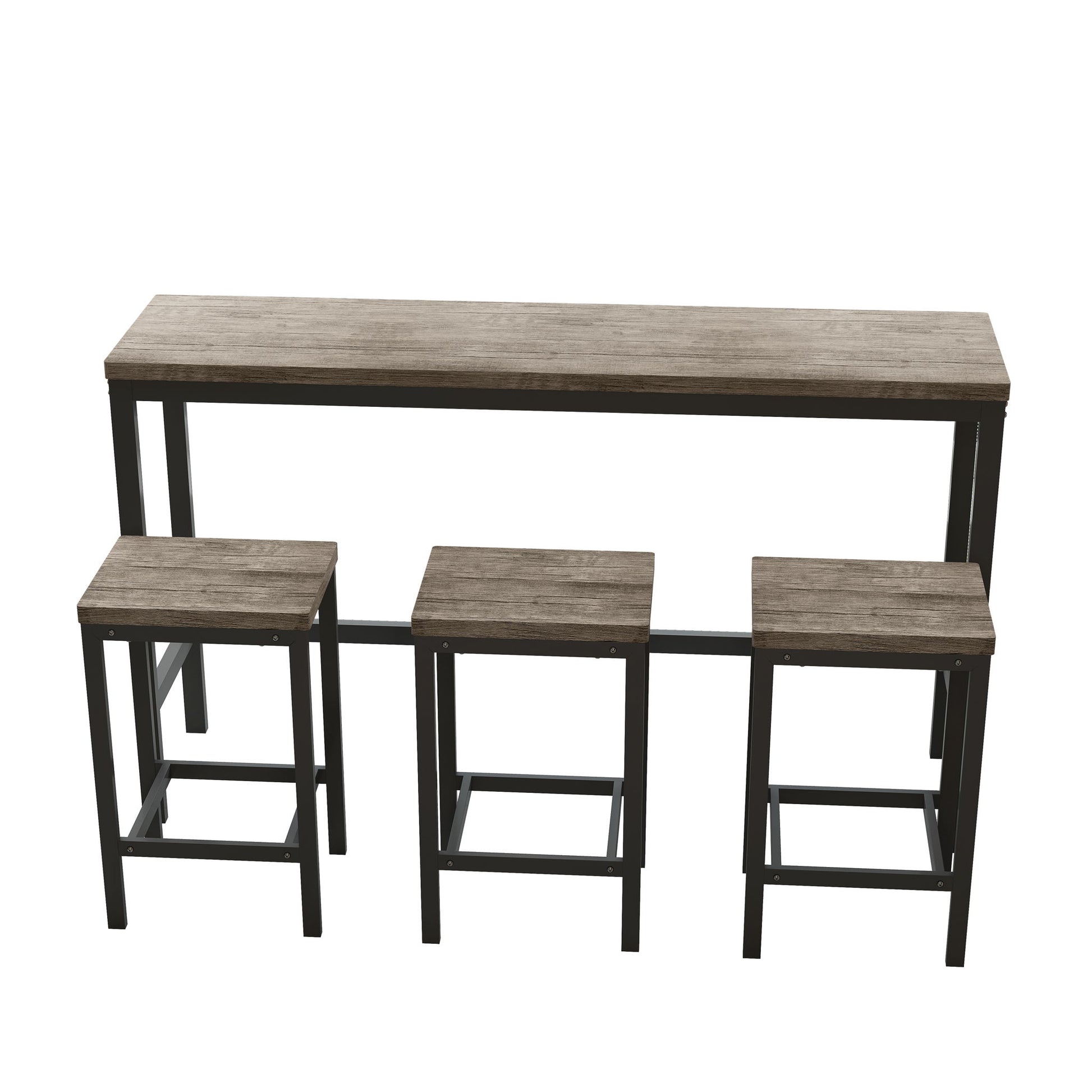 Modern Design Long Dining Table Set With 3 Stools - Best Buy Furniture