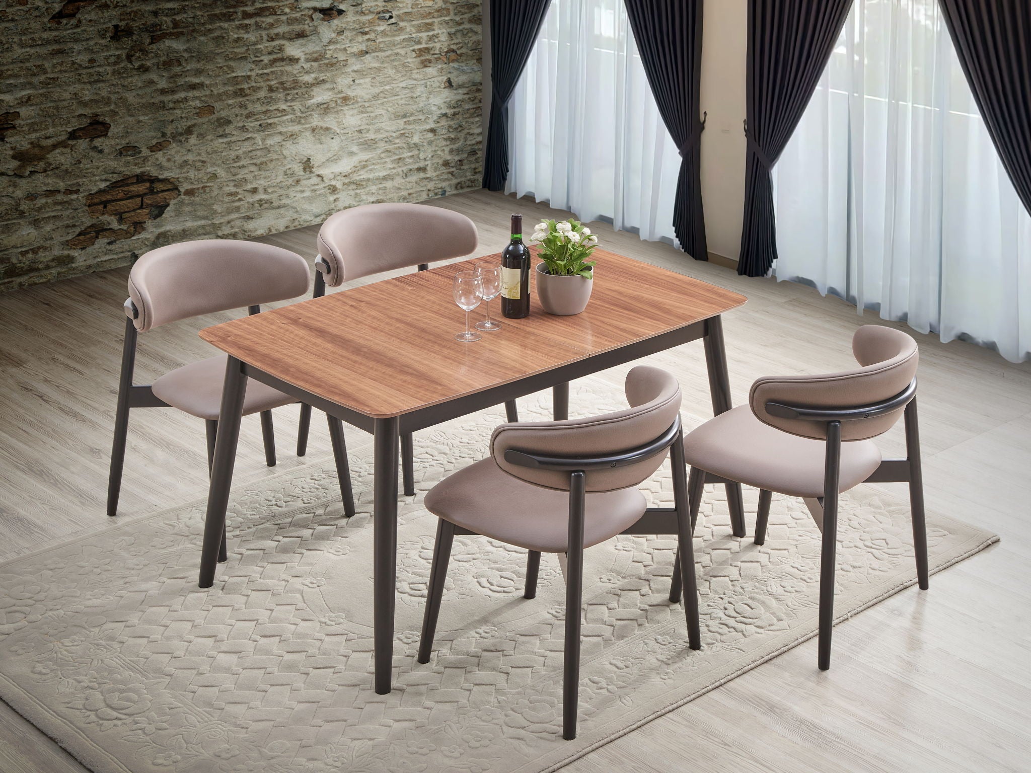 Lanae - 5 Piece Dining Room Set - Natural / Black - Best Buy Furniture