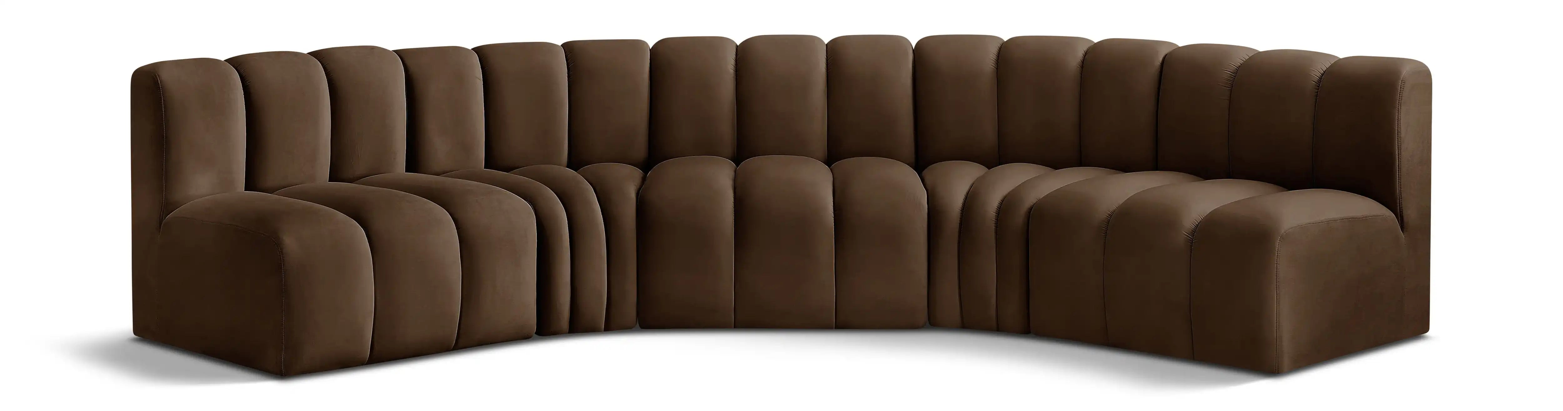 Arc - Velvet 5 Piece U-Shaped Modular Sofa - Best Buy Furniture