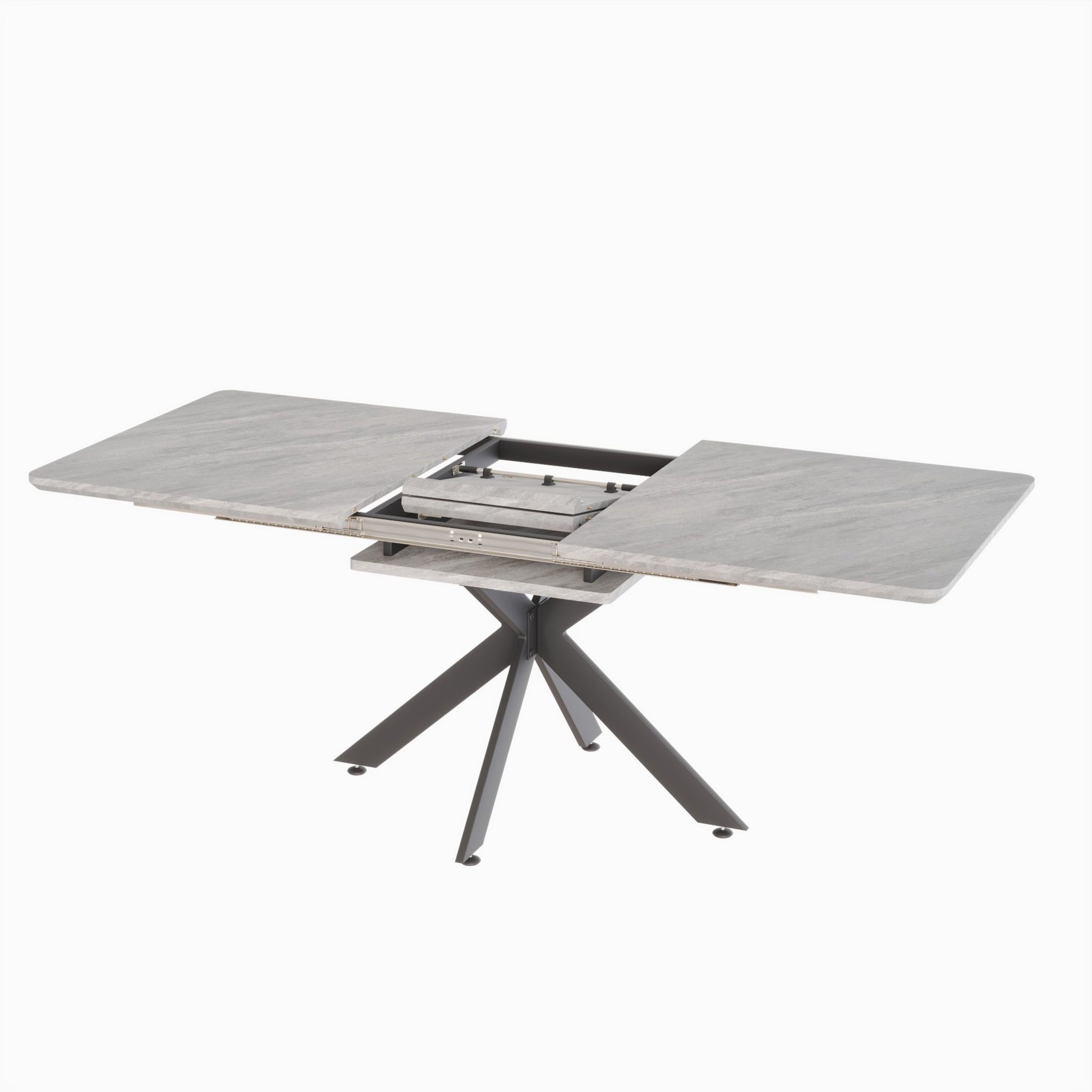 Modern Extendable Dining Table Set For 6 - 8 - Black / Gray - Best Buy Furniture