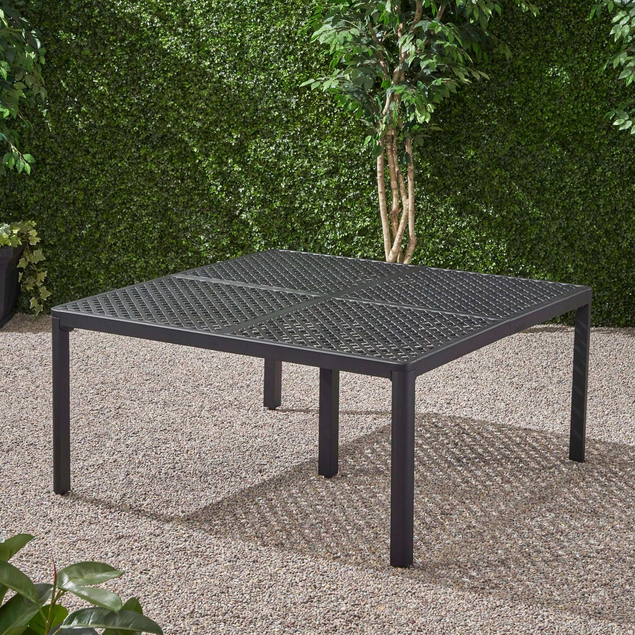 Outdoor Modern Aluminum Dining Table With Woven Accents - Best Buy Furniture